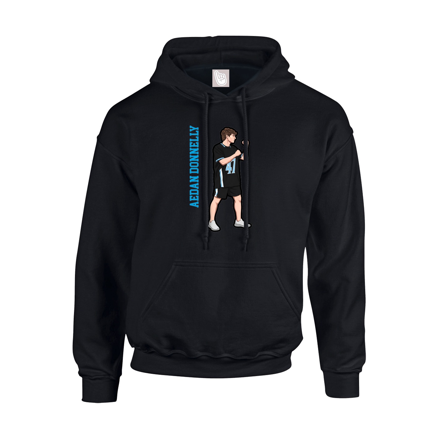 Youth Hoodie — Name Vertical in Black