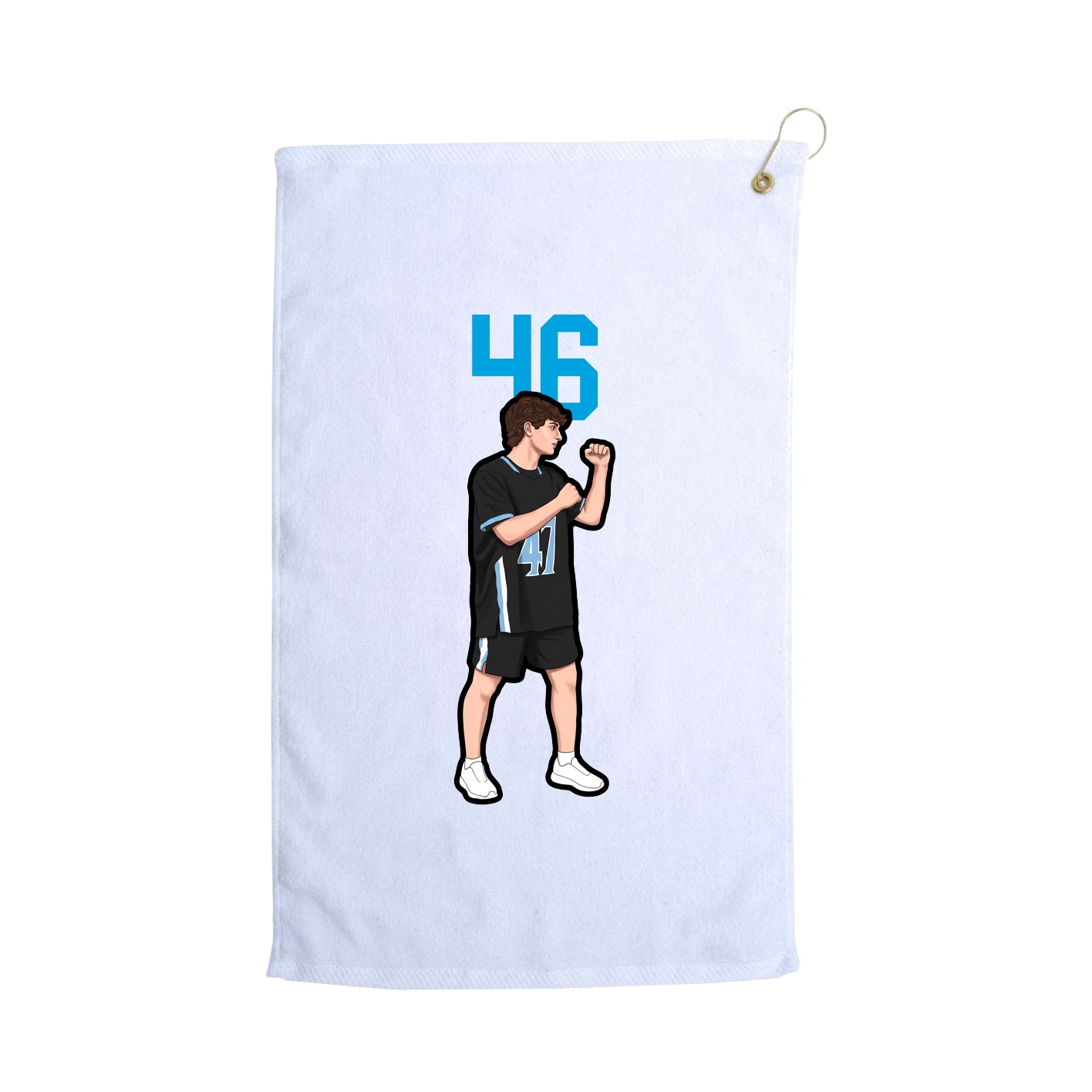 Golf Towel — Number Top in White
