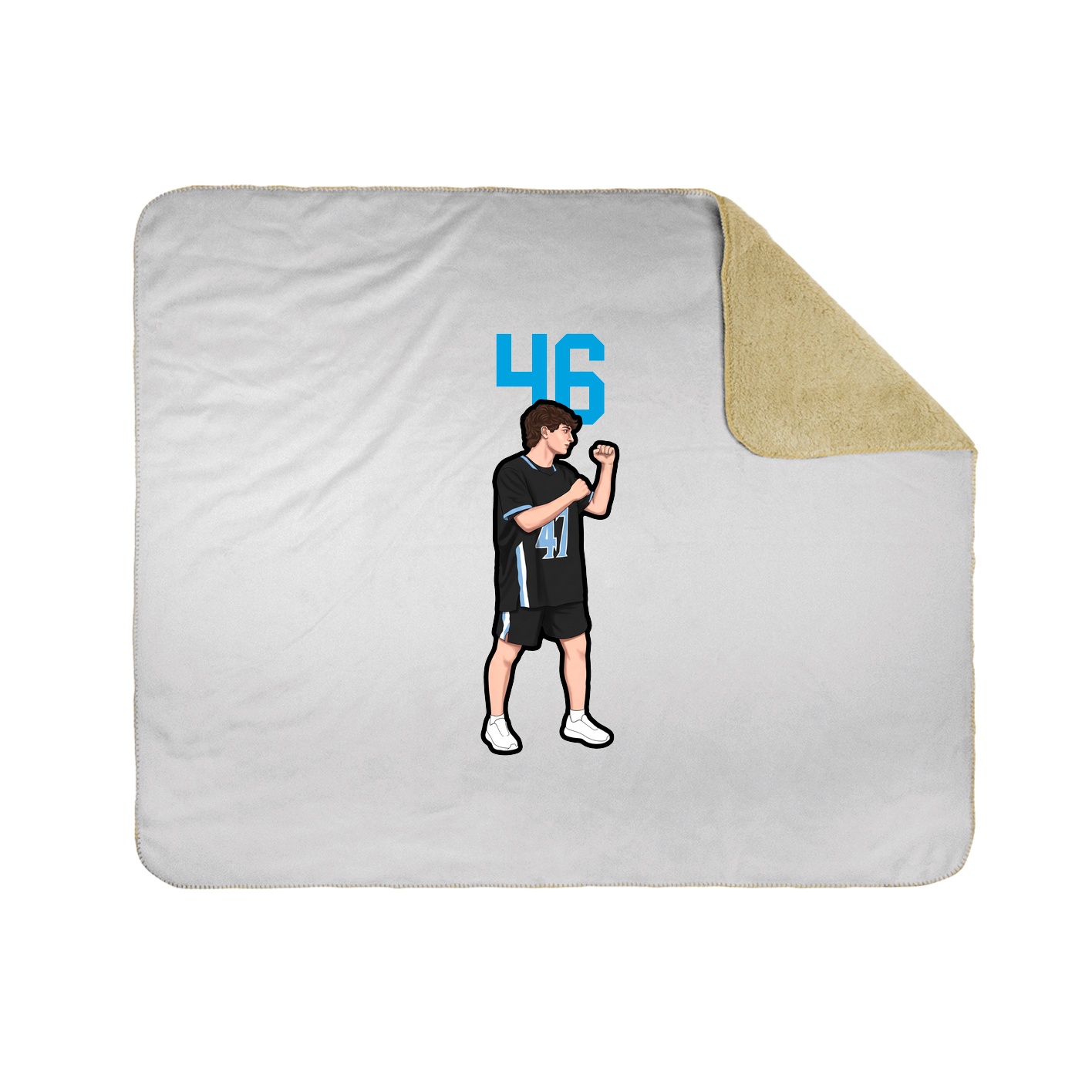 Throw Blanket — Number Top in White