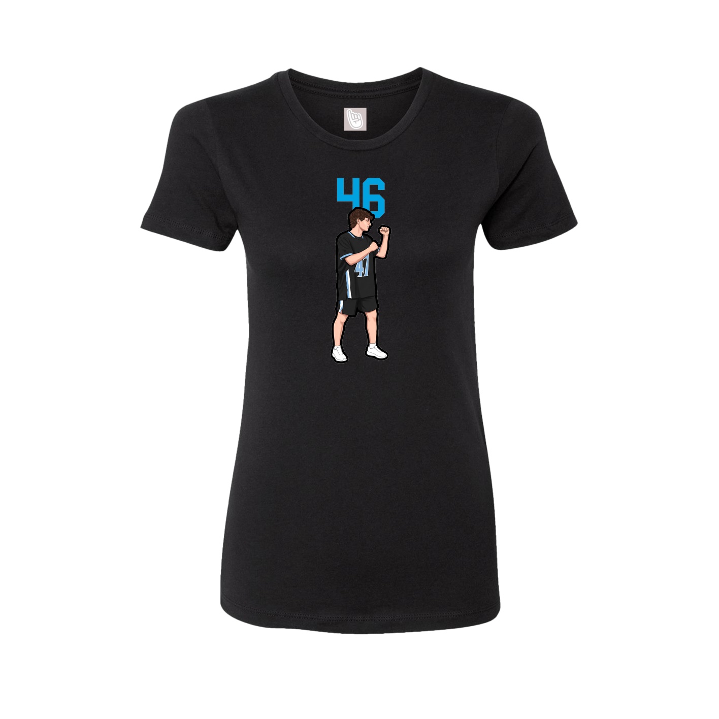 Fitted Women's Tee — Number Top in Black