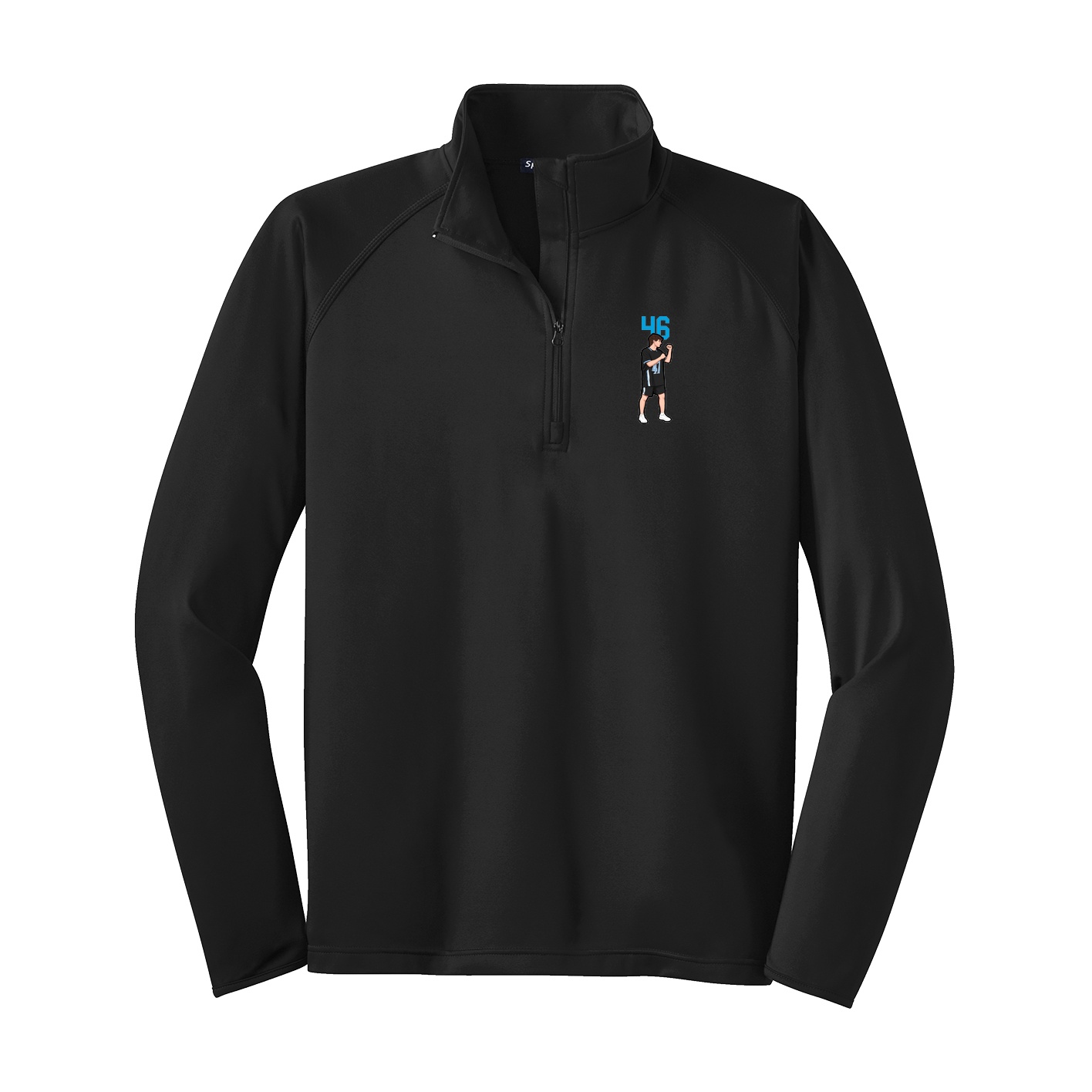 Q-Zip Pullover — Number Top in Black