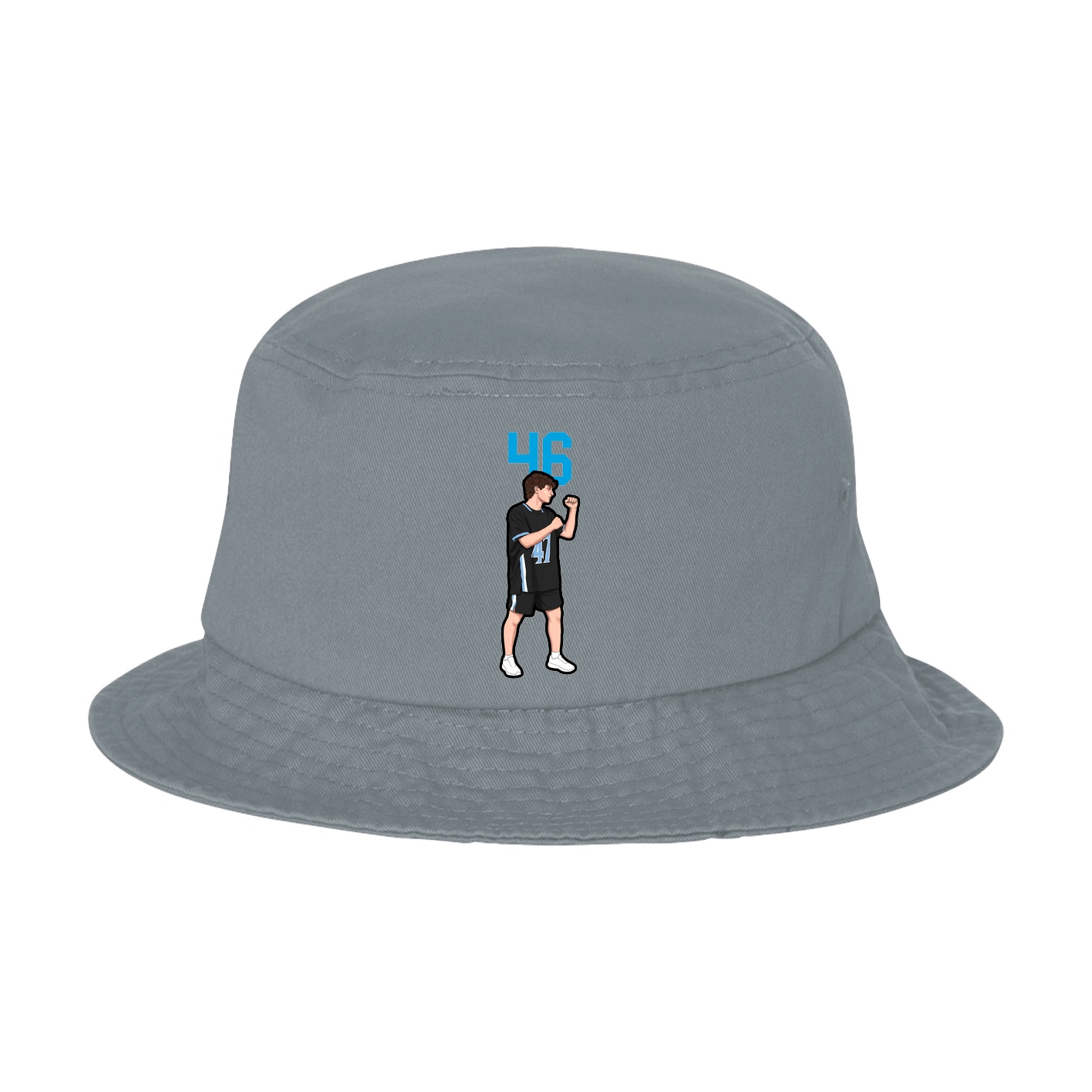 Bucket Cap — Number Top in Grey