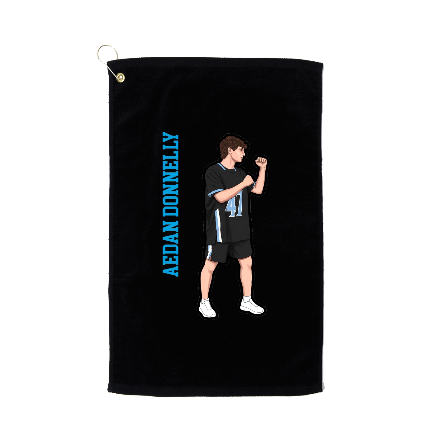 Golf Towel — Name Vertical in Black