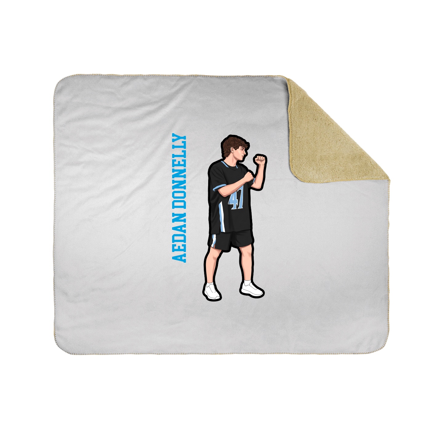Throw Blanket — Name Vertical in White