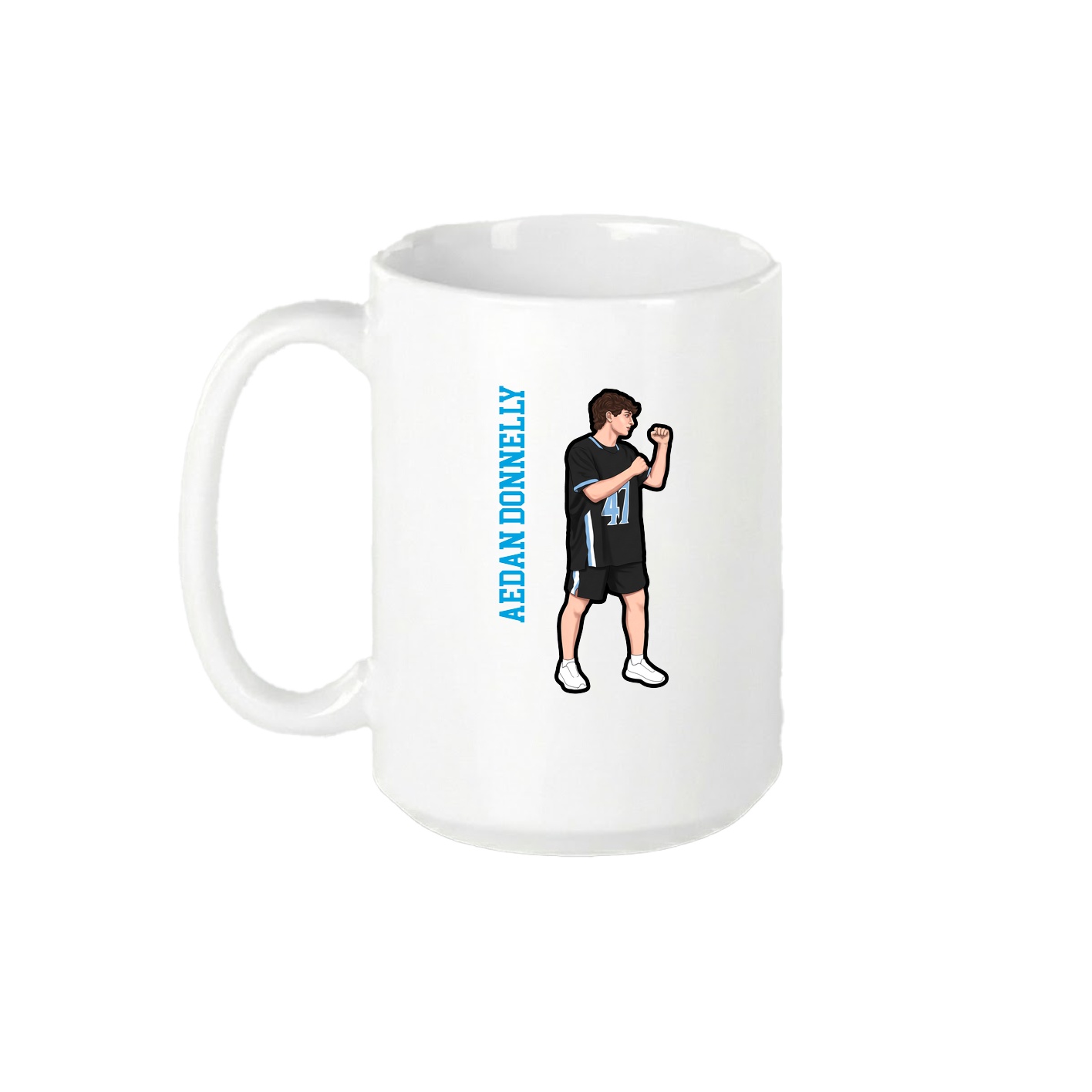 15oz Coffee Mug — Name Vertical in White