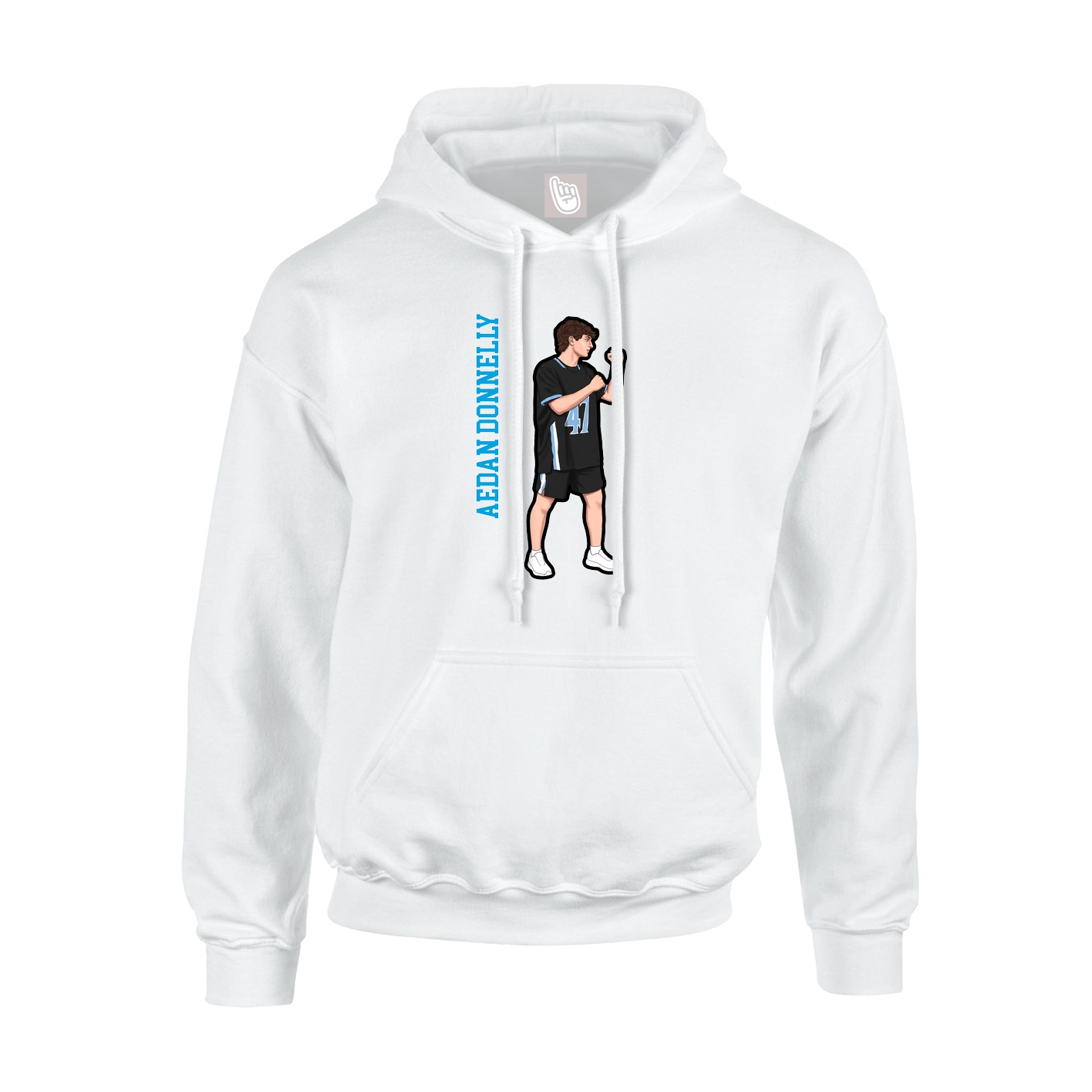 Hoodie — Name Vertical in White