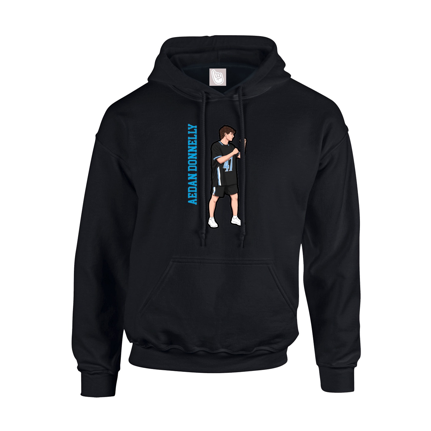 Youth Hoodie — Name Vertical in Black