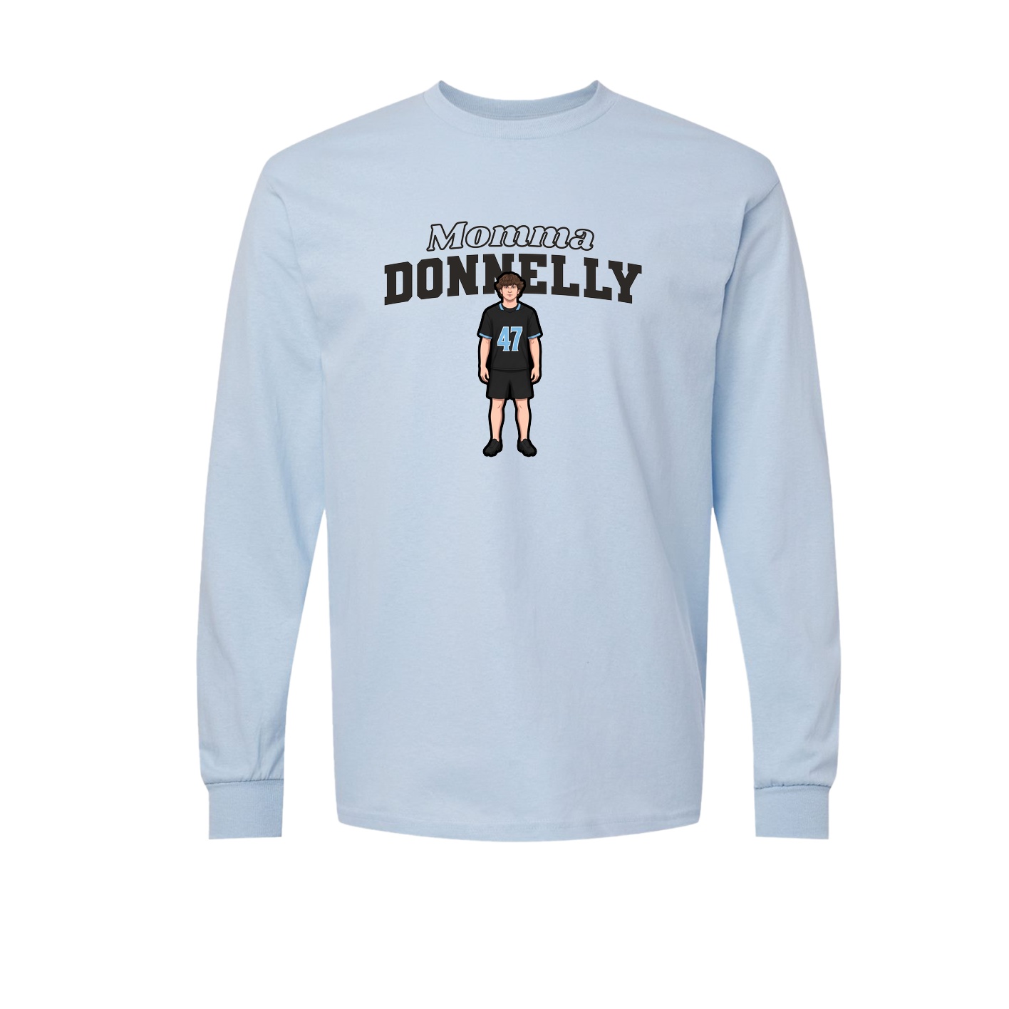 Long Sleeve Tee — Mothers Day Block in Light Blue