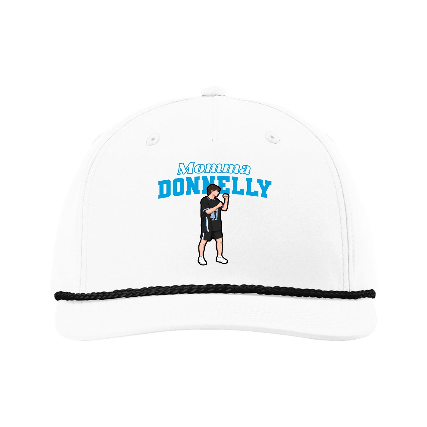 Five-Panel Classic Rope Cap — Mothers Day Block in White