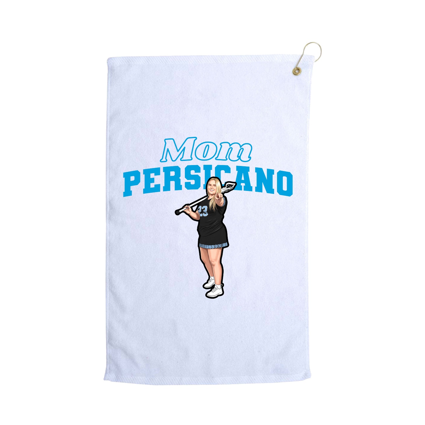 Golf Towel — Mothers Day Block in White
