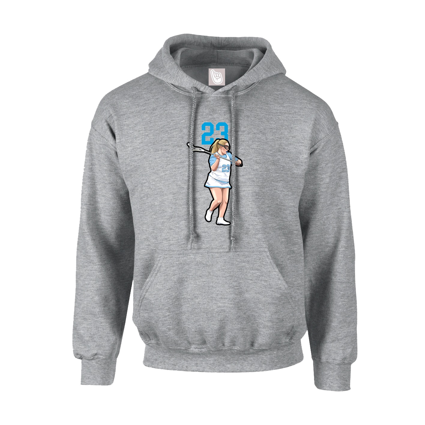 Hoodie — Number Top in Grey