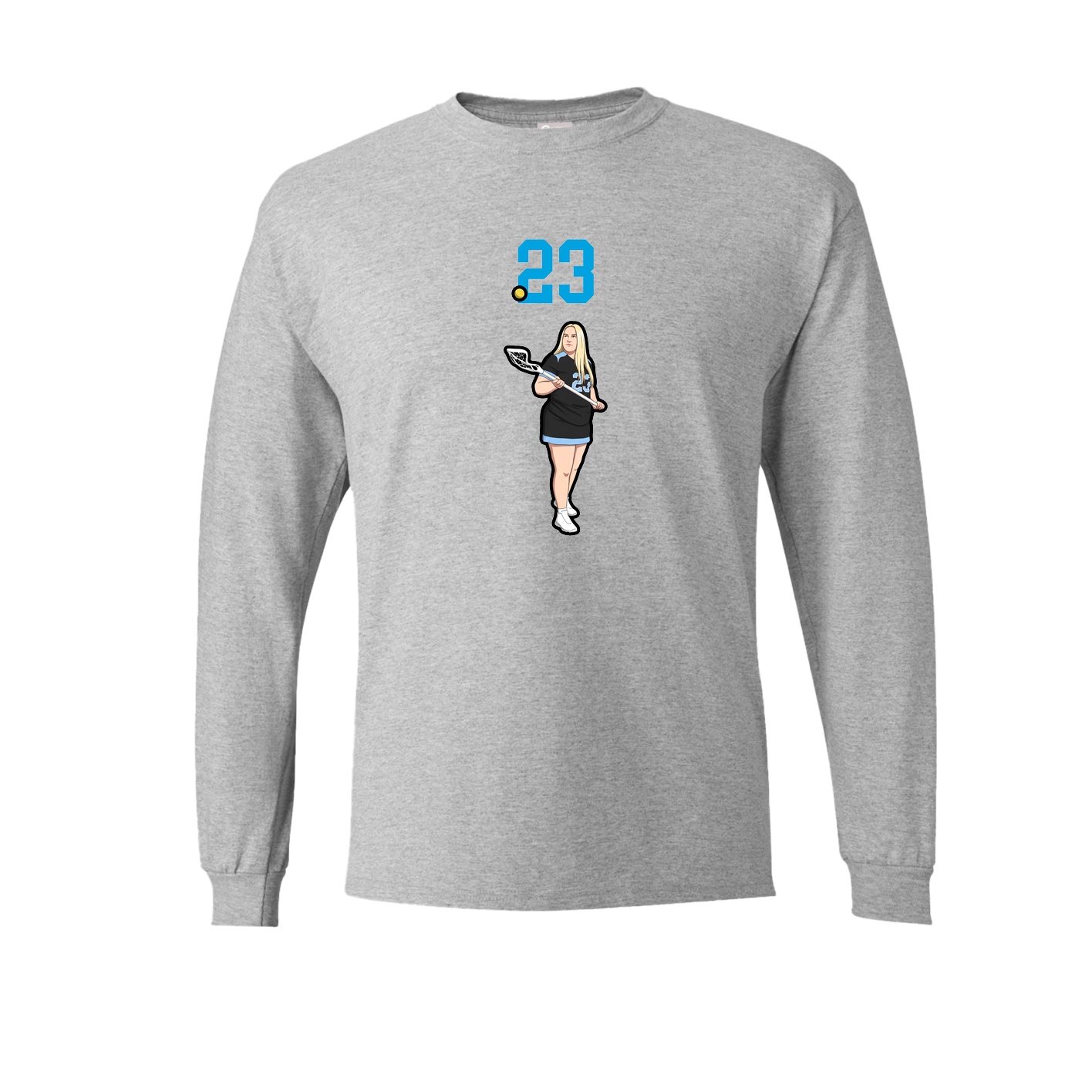 Long Sleeve Tee — Number Top in Grey