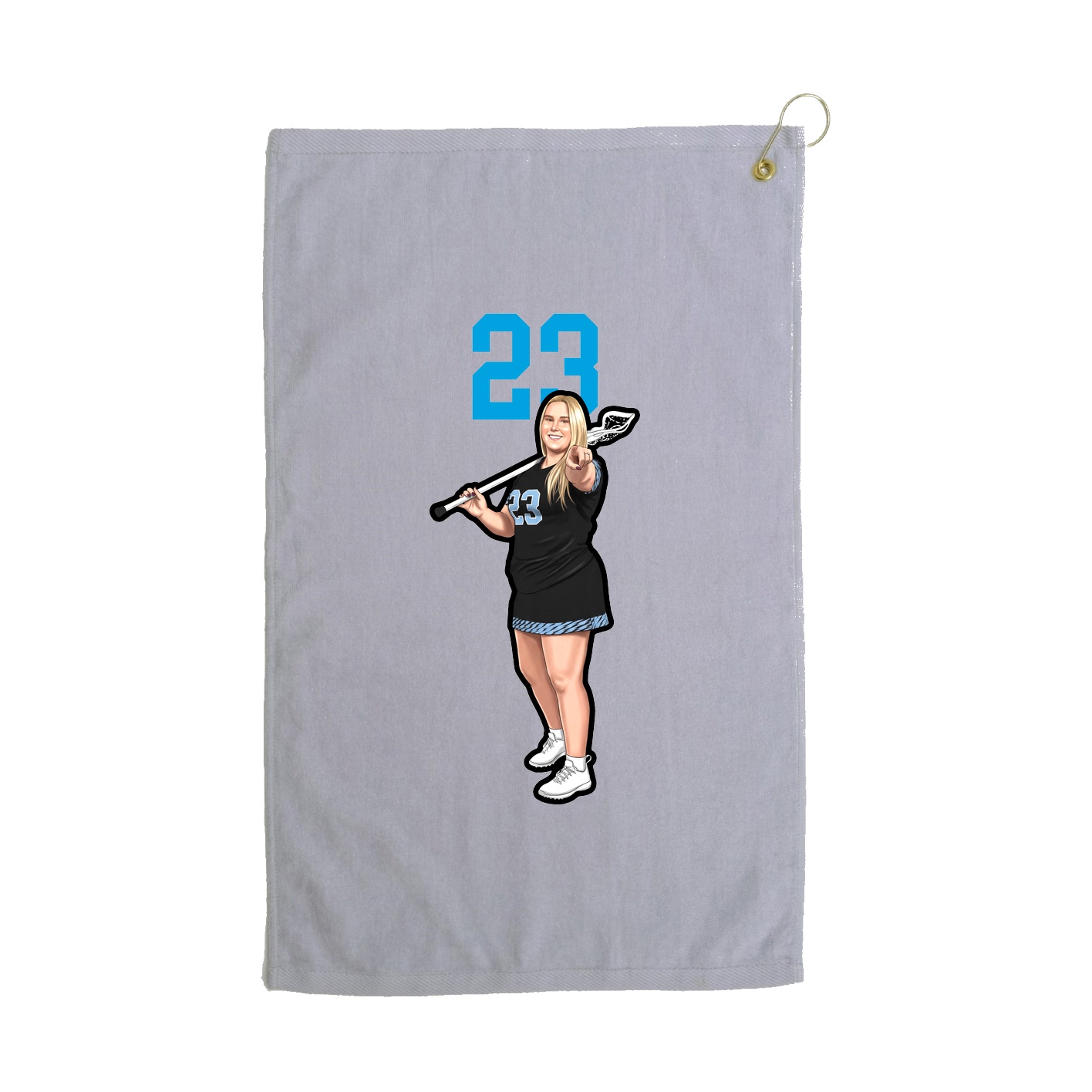 Golf Towel — Number Top in Grey