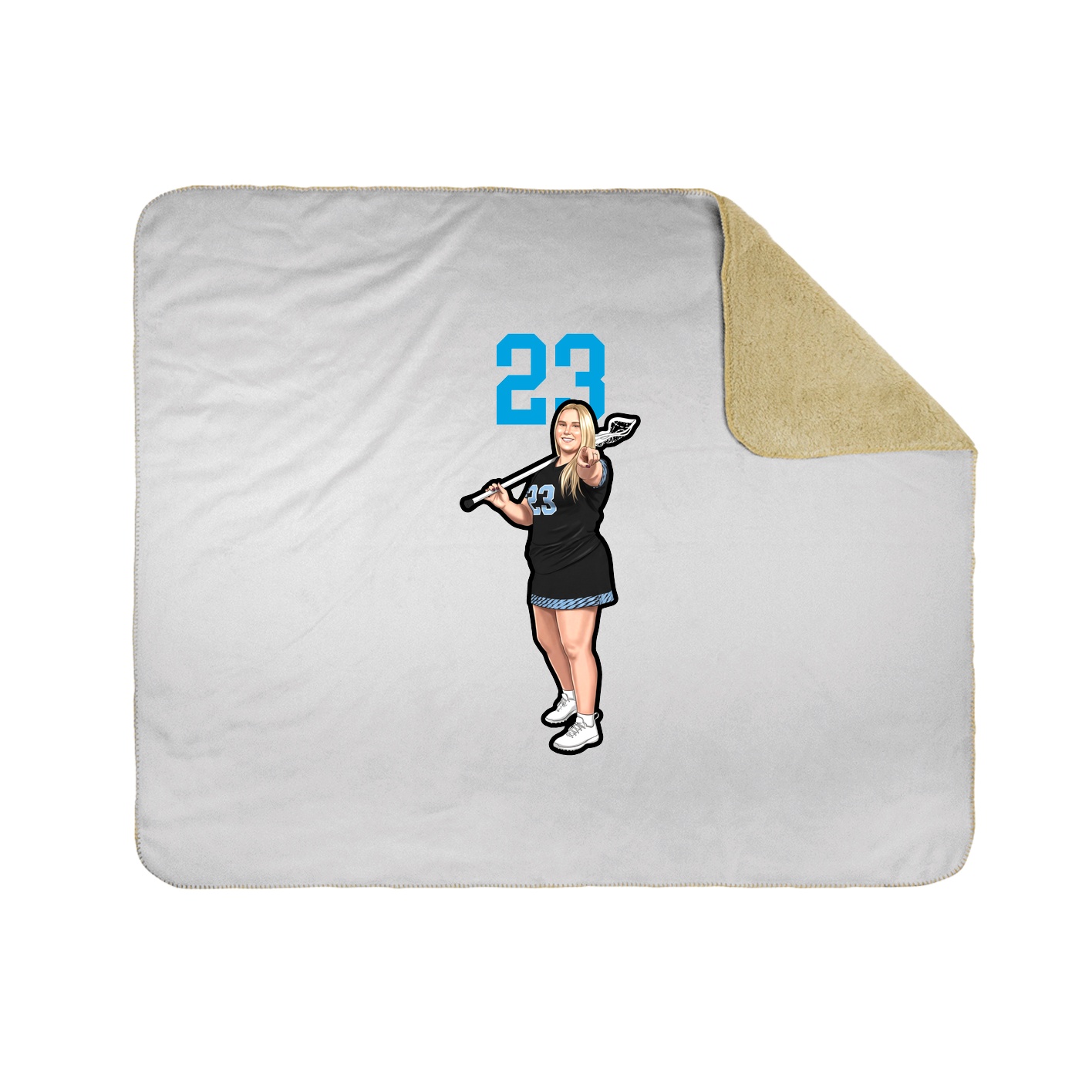 Throw Blanket — Number Top in White