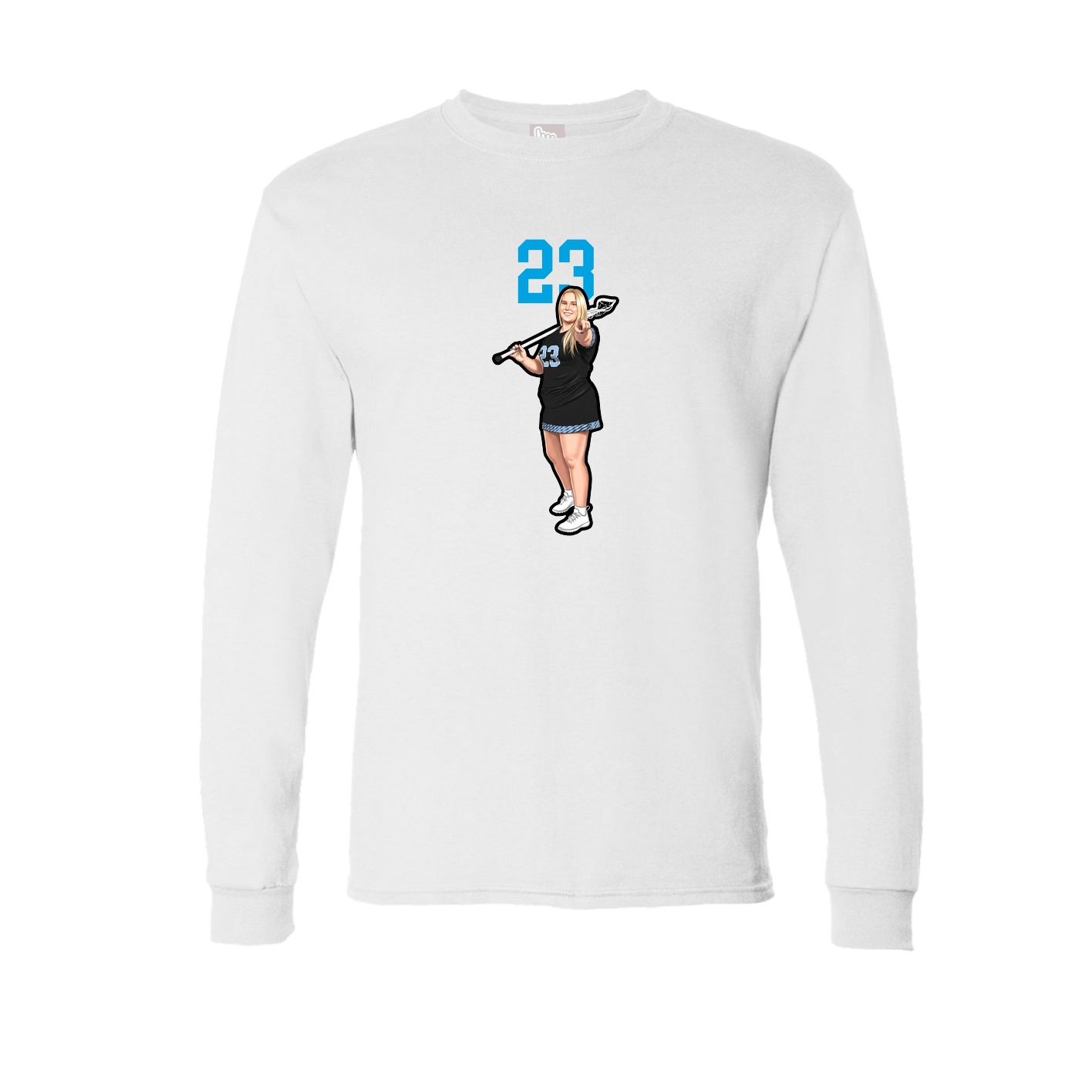 Long Sleeve Tee — Number Top in White