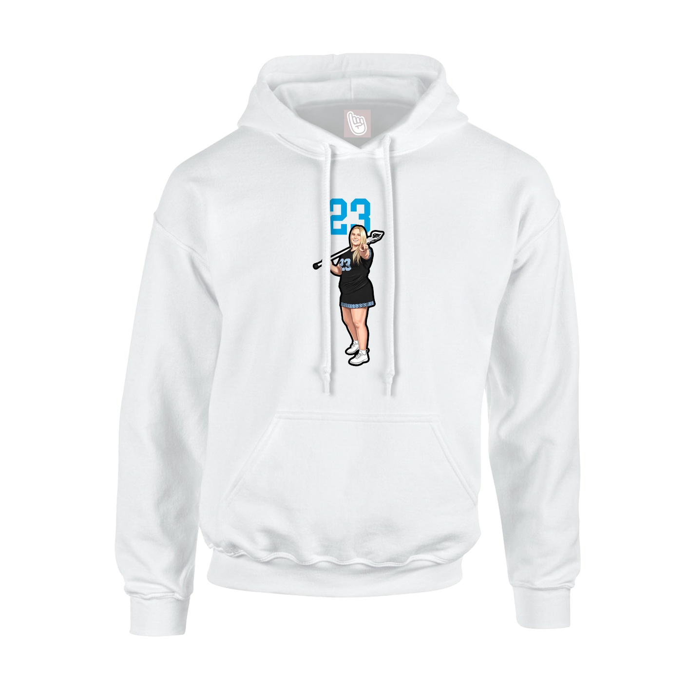 Youth Hoodie — Number Top in White