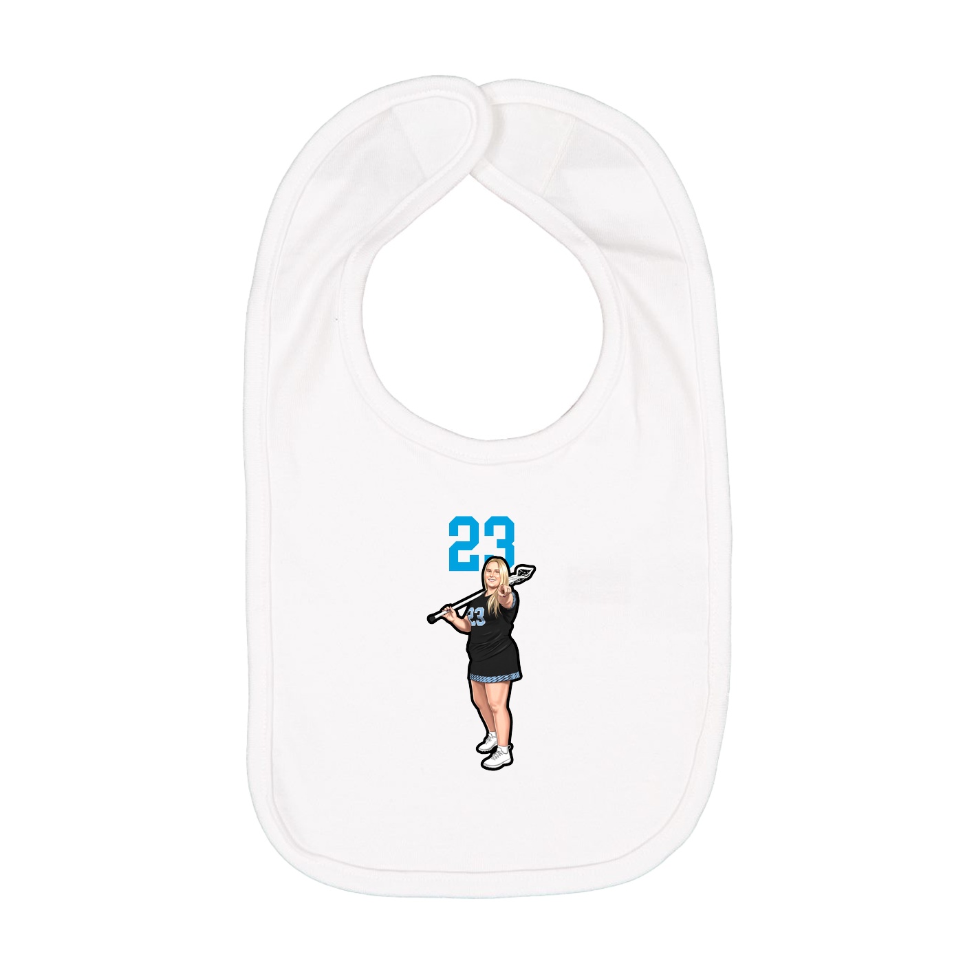 Infant Bib — Number Top in White