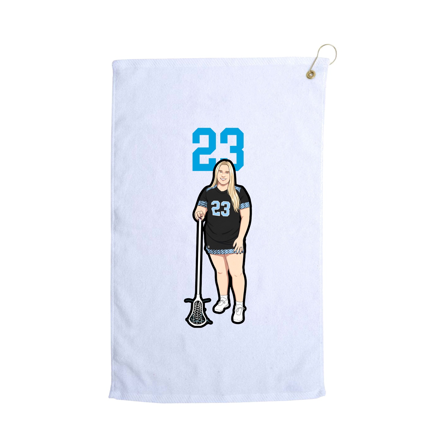 Golf Towel — Number Top in White