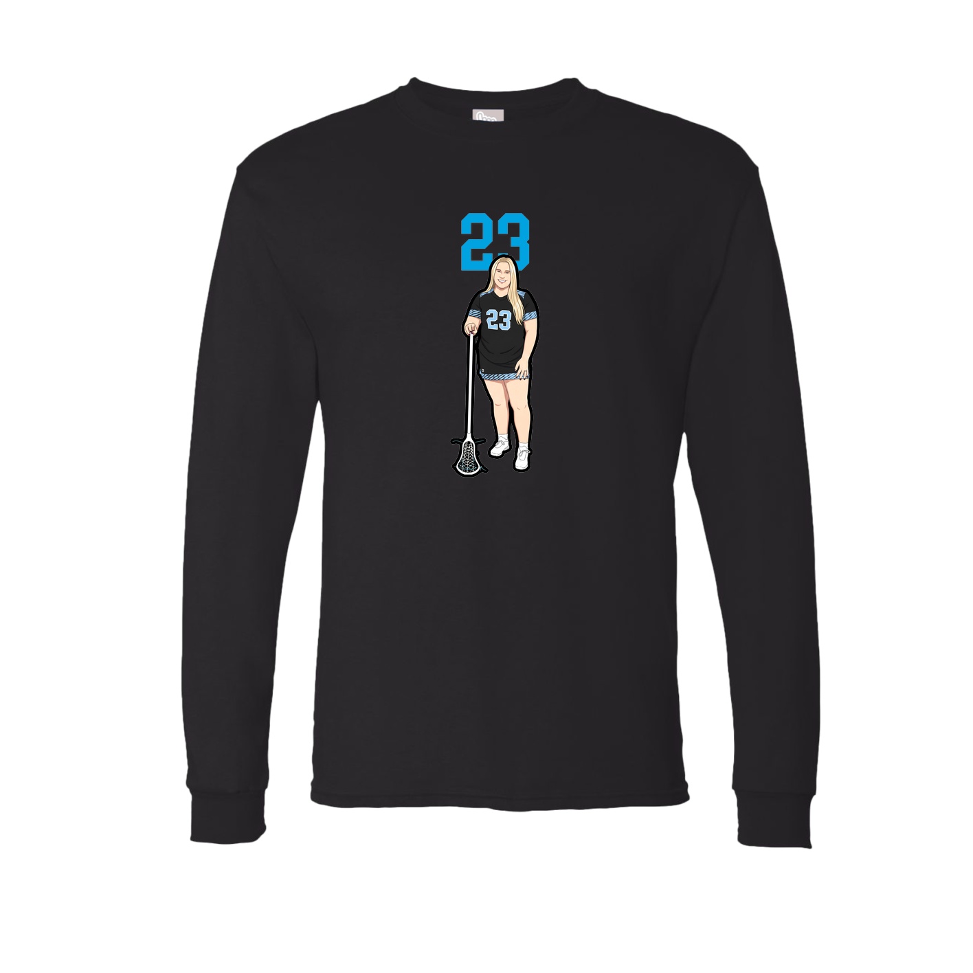Long Sleeve Tee — Number Top in Black