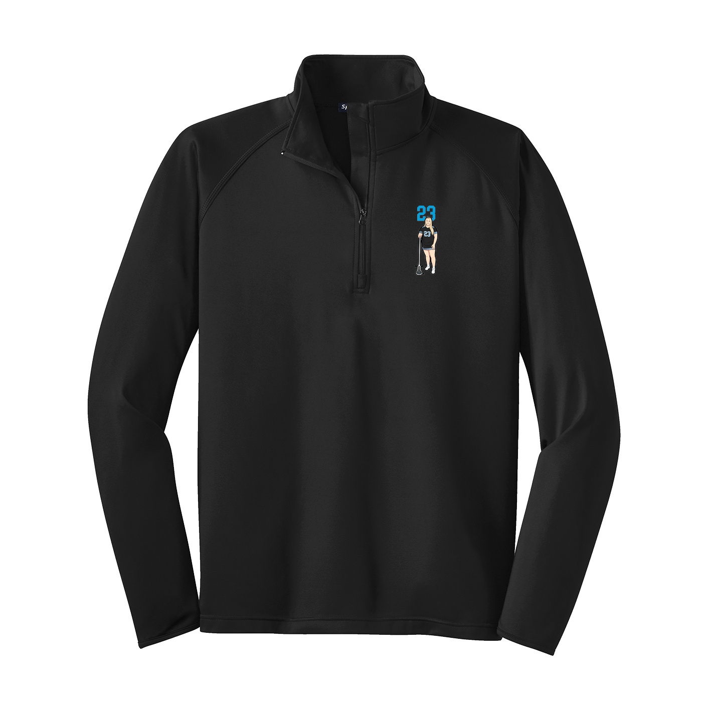 Q-Zip Pullover — Number Top in Black