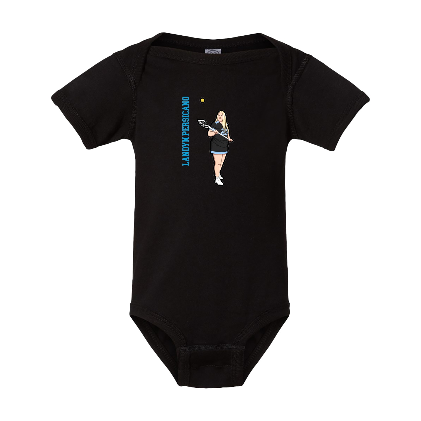 Baby Onesie — Name Vertical in Black