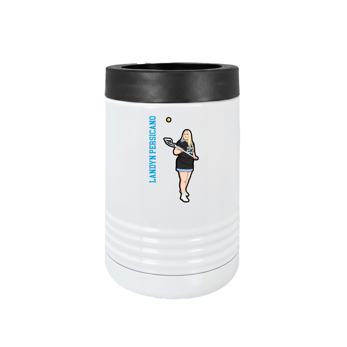 Beverage Holder — Name Vertical in White