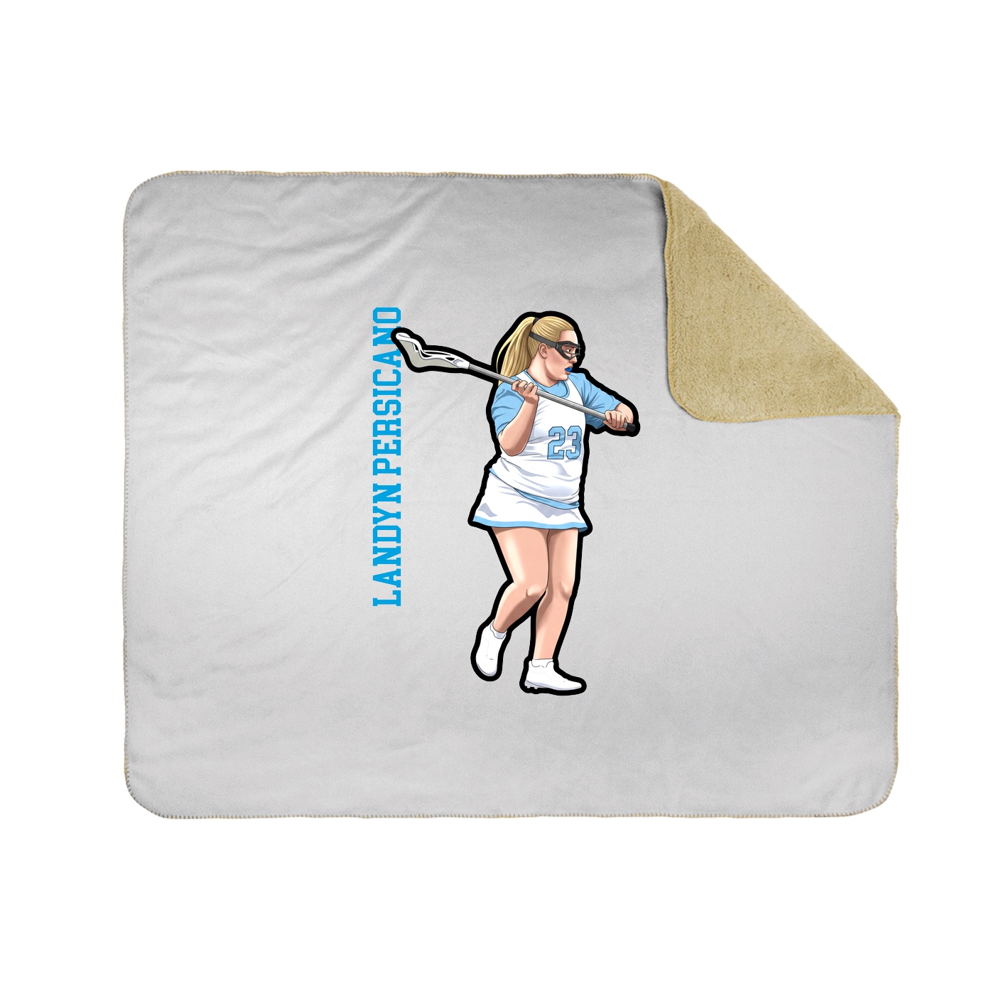 Throw Blanket — Name Vertical in White