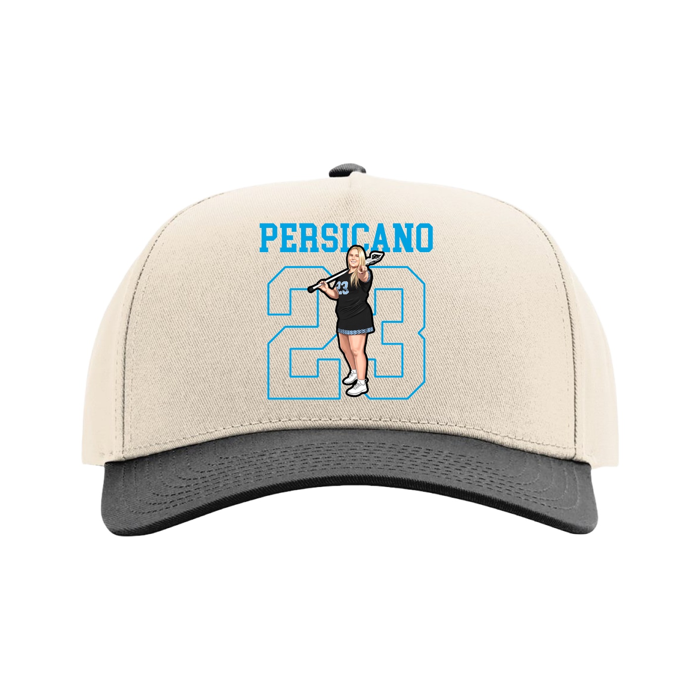 Full Fabric Five-Panel Champ Cap — Shirsey in Cream/Black