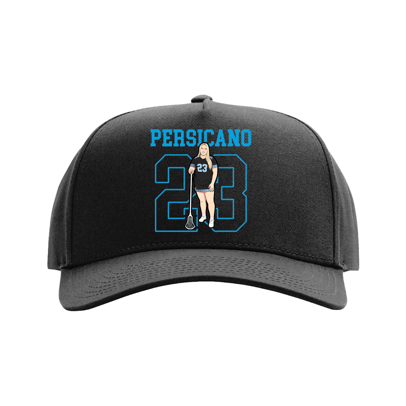 Full Fabric Five-Panel Champ Cap — Shirsey in Black