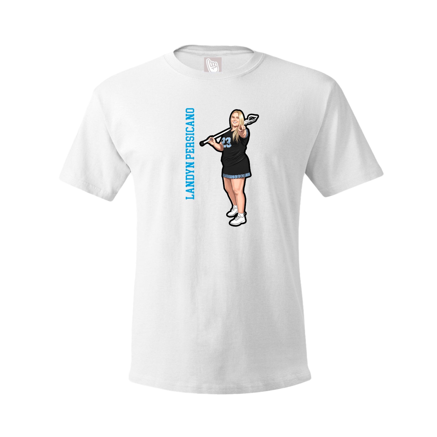 Youth Tee — Name Vertical in White