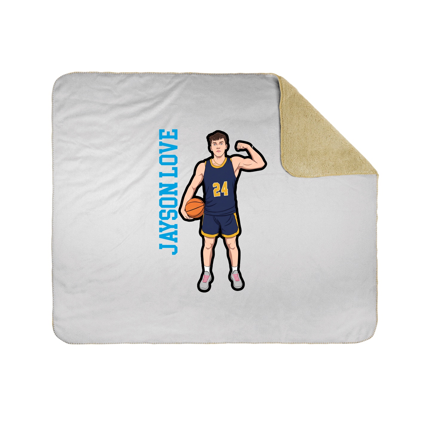 Throw Blanket — Name Vertical in White