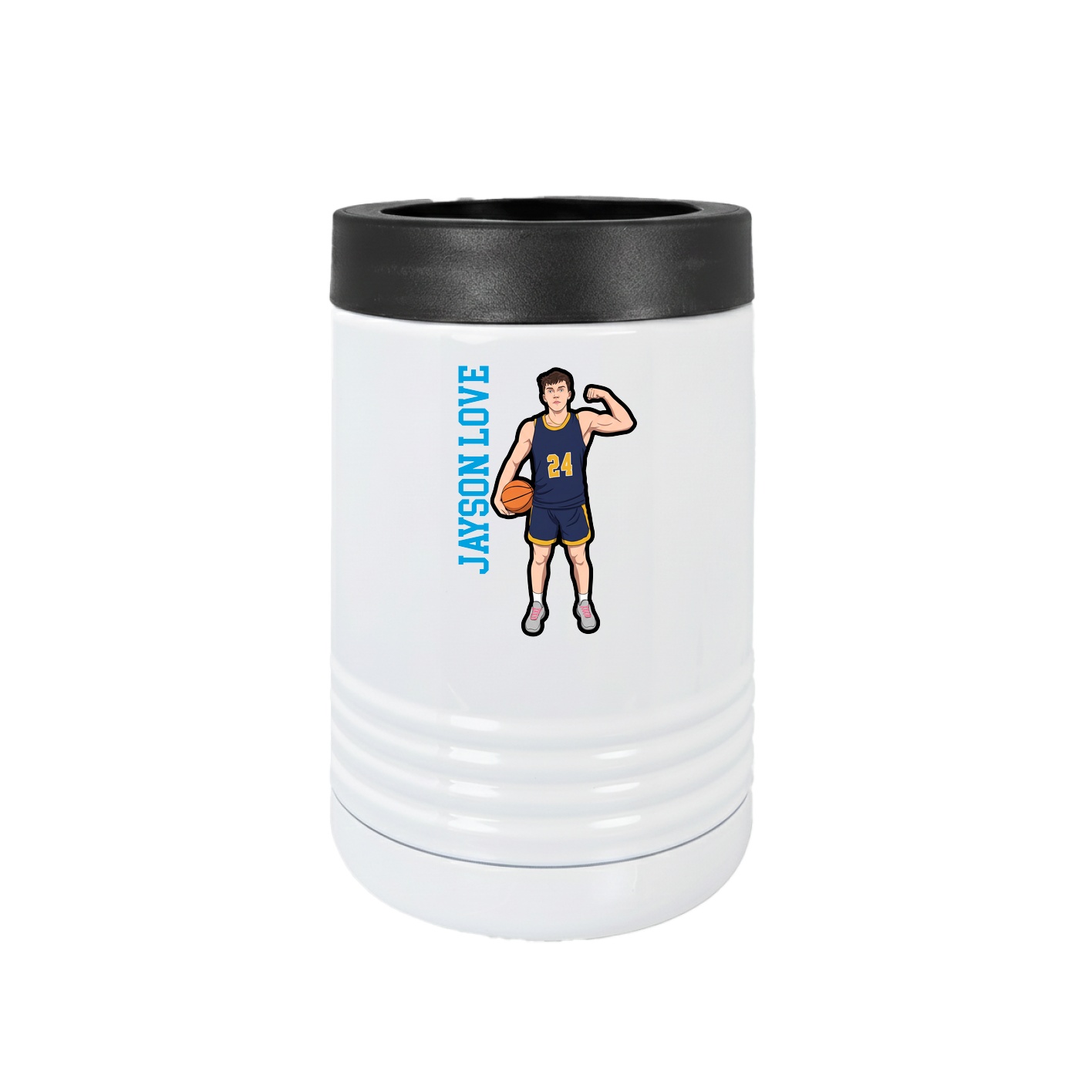 Beverage Holder — Name Vertical in White