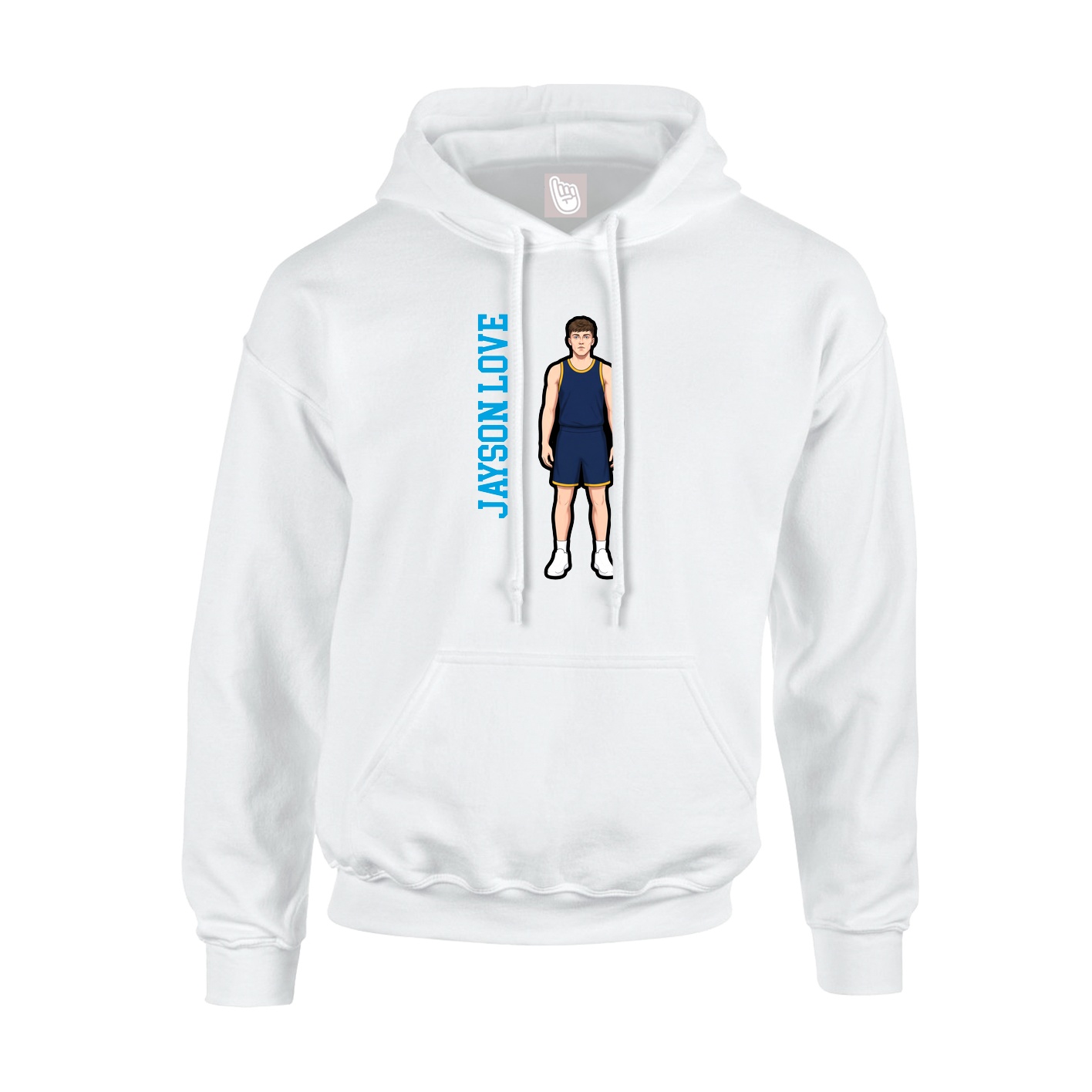 Youth Hoodie — Name Vertical in White