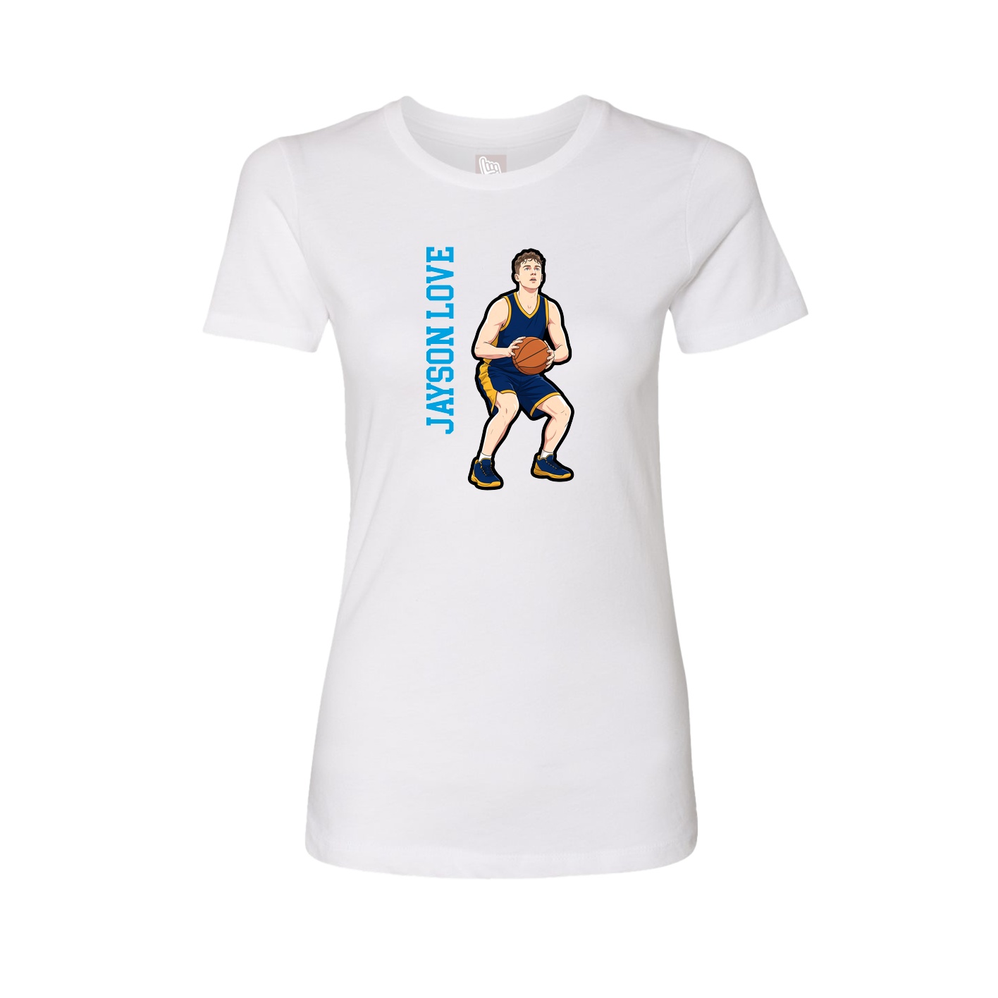 Fitted Women's Tee — Name Vertical in White