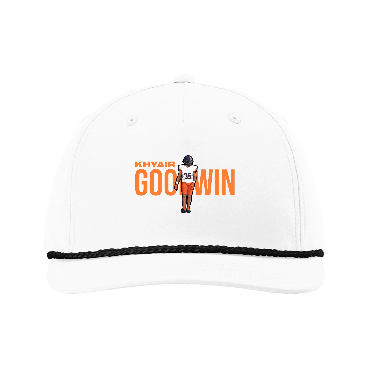 Five-Panel Classic Rope Cap — Player Name in White