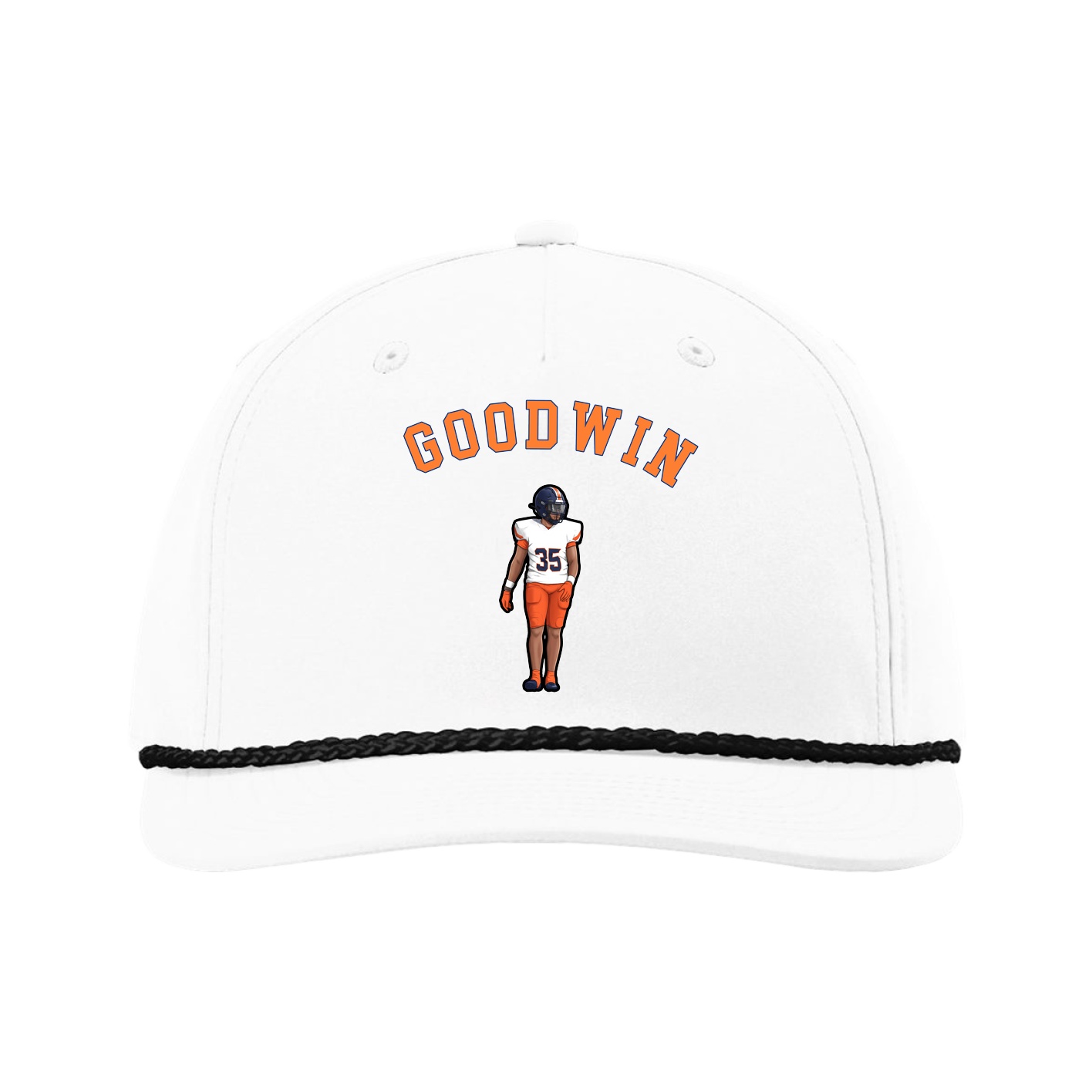 Five-Panel Classic Rope Cap — Shirsey Arch in White