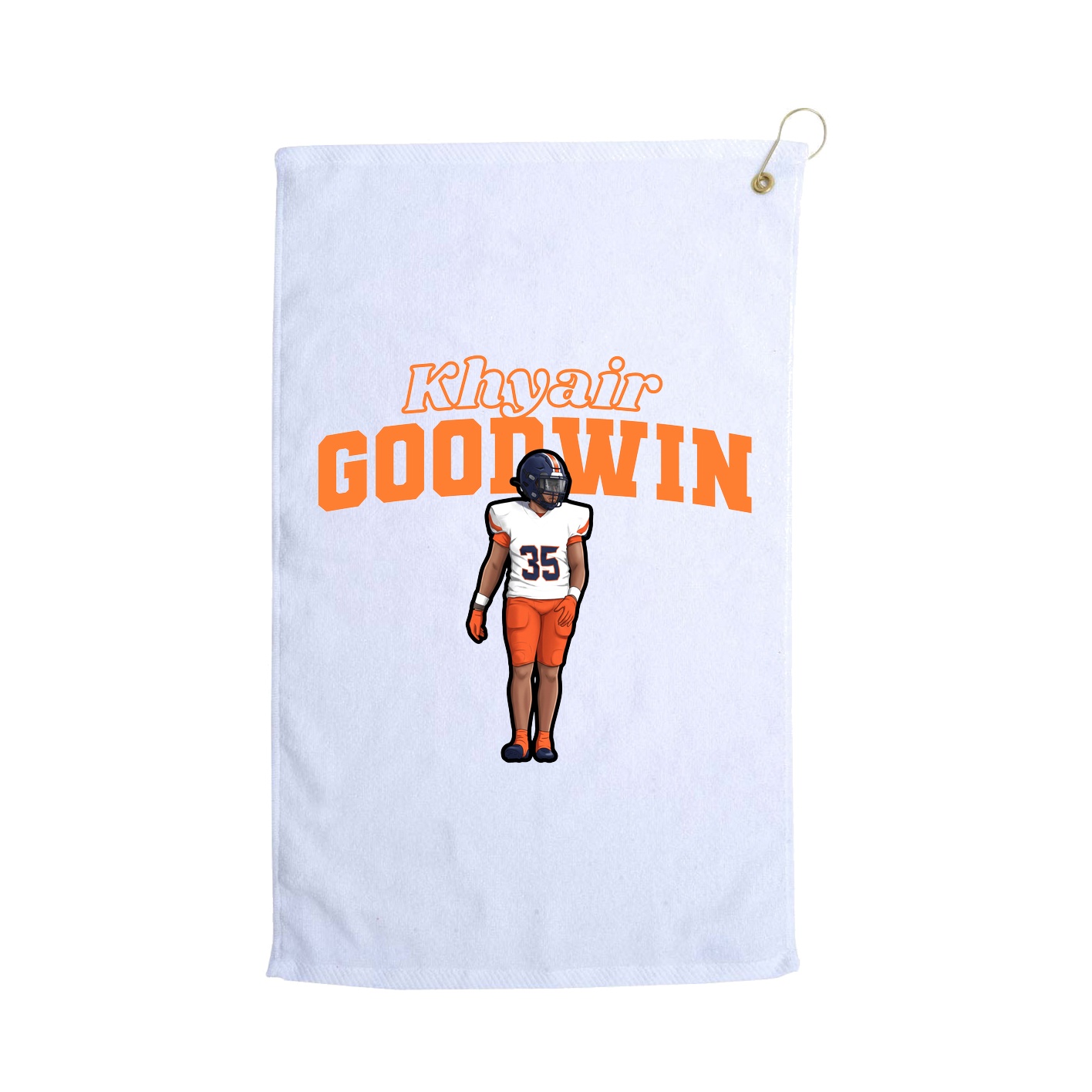 Golf Towel — Name Arch in White