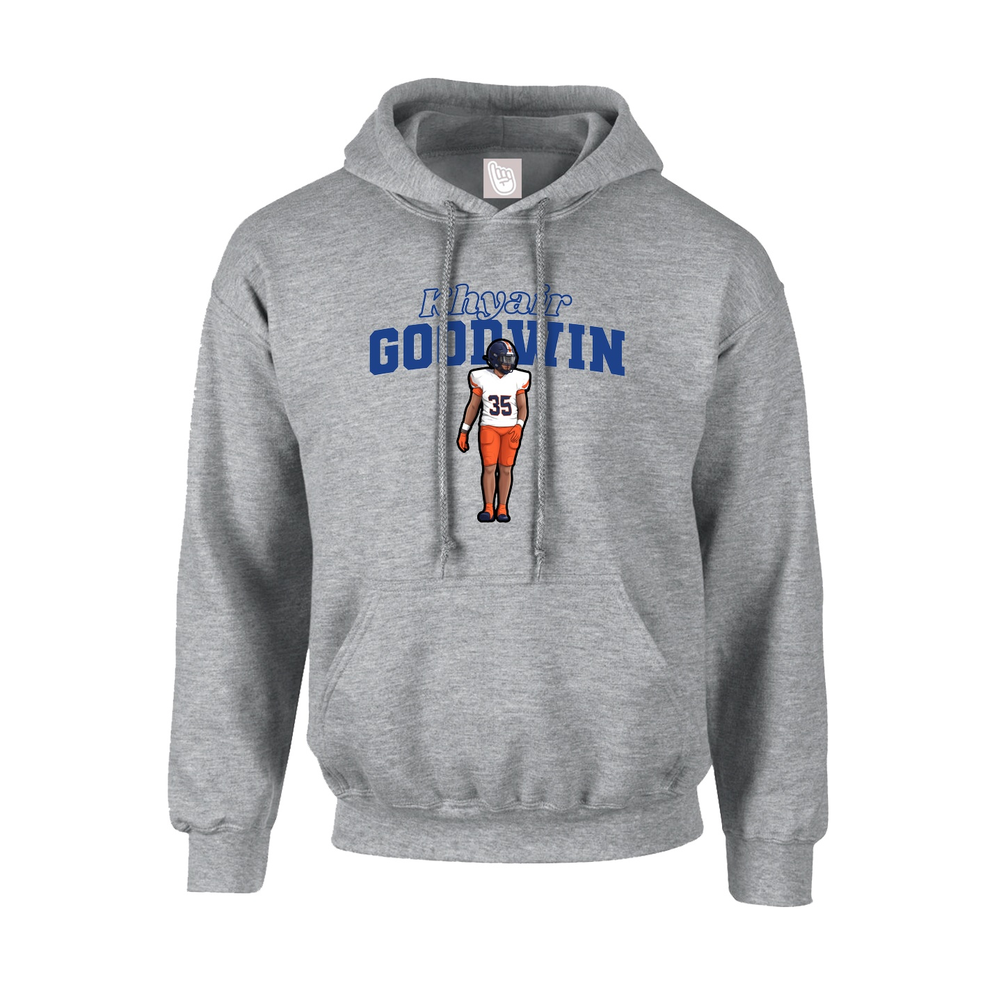 Hoodie — Name Arch in Grey