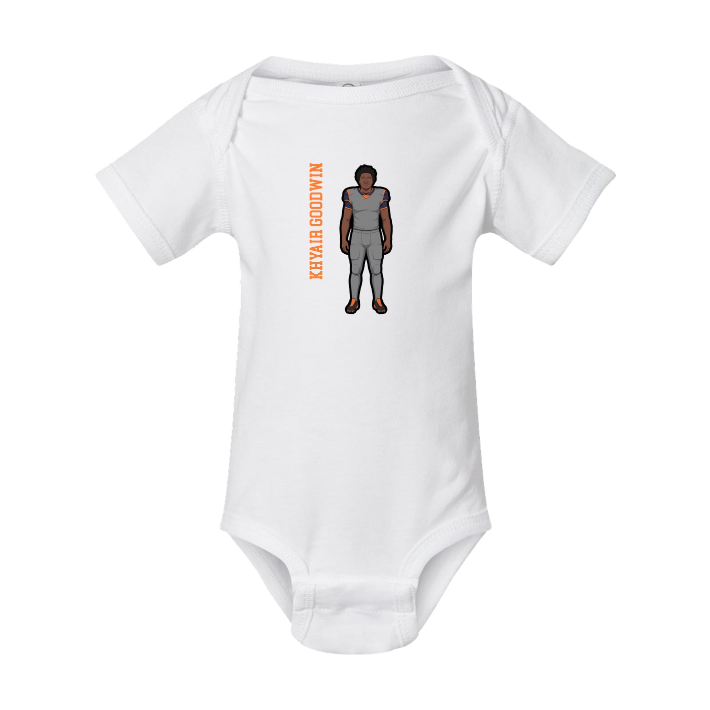 Baby Onesie — Name Vertical in White