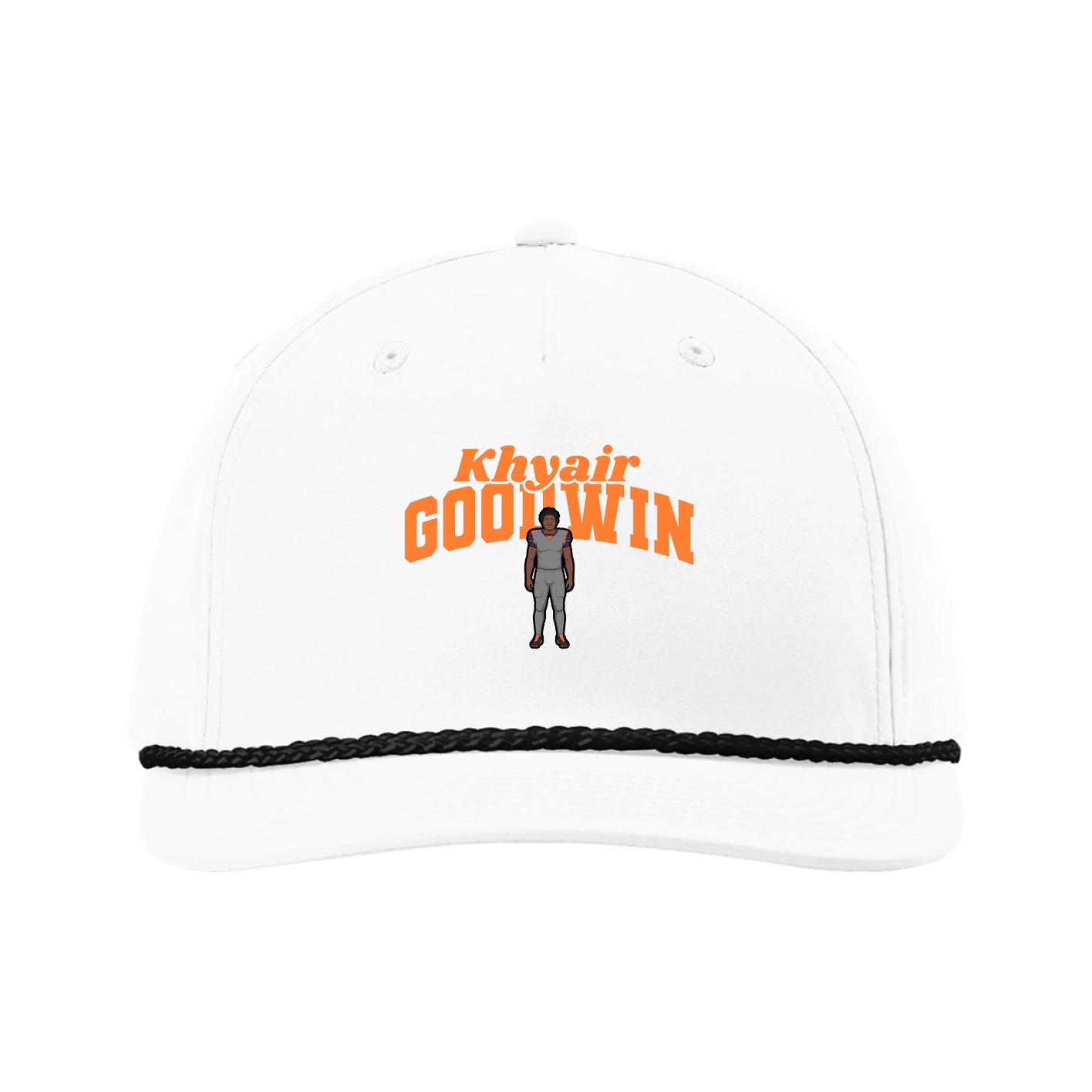 Five-Panel Classic Rope Cap — Signature Arch in White