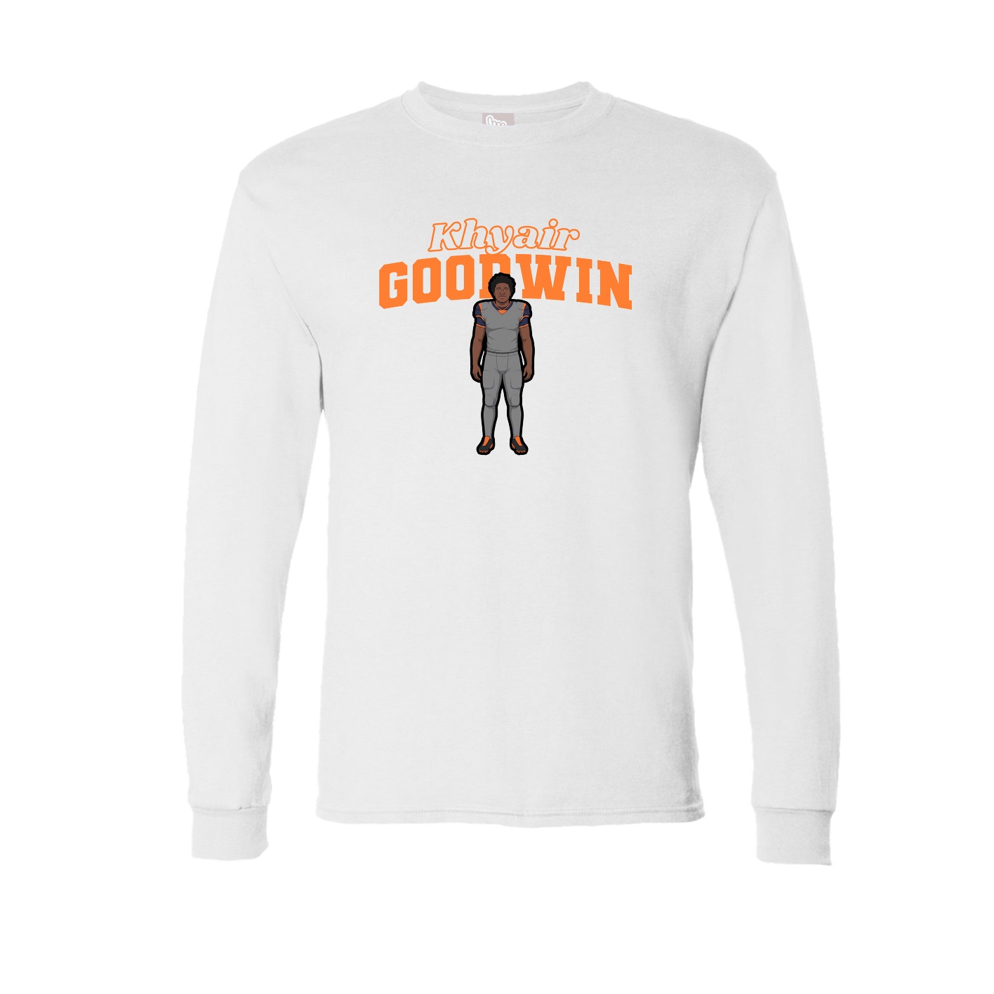 Long Sleeve Tee — Name Arch in White