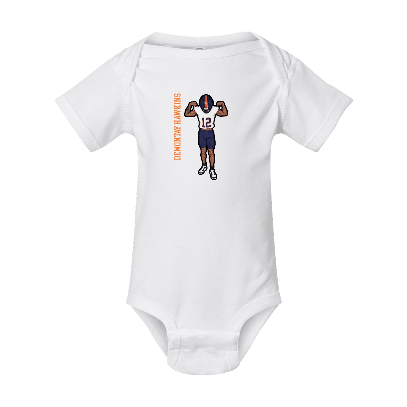 Baby Onesie — Name Vertical in White
