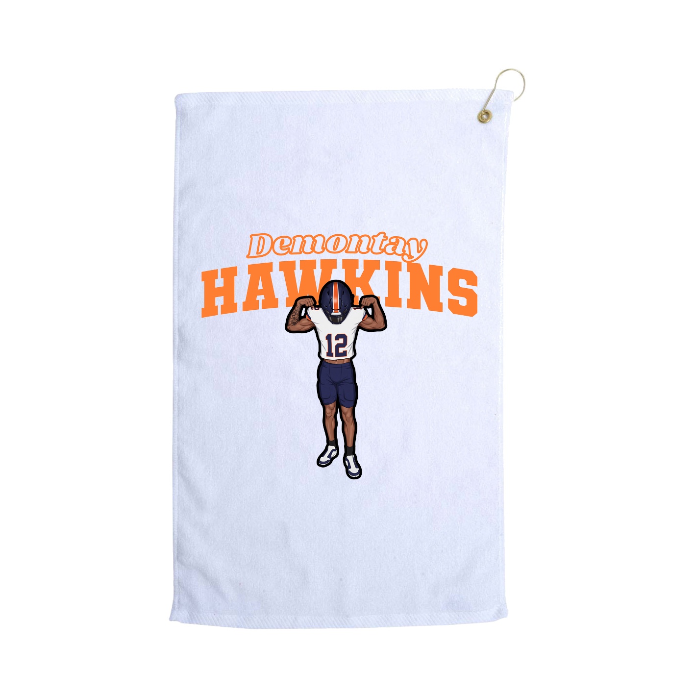 Golf Towel — Name Arch in White