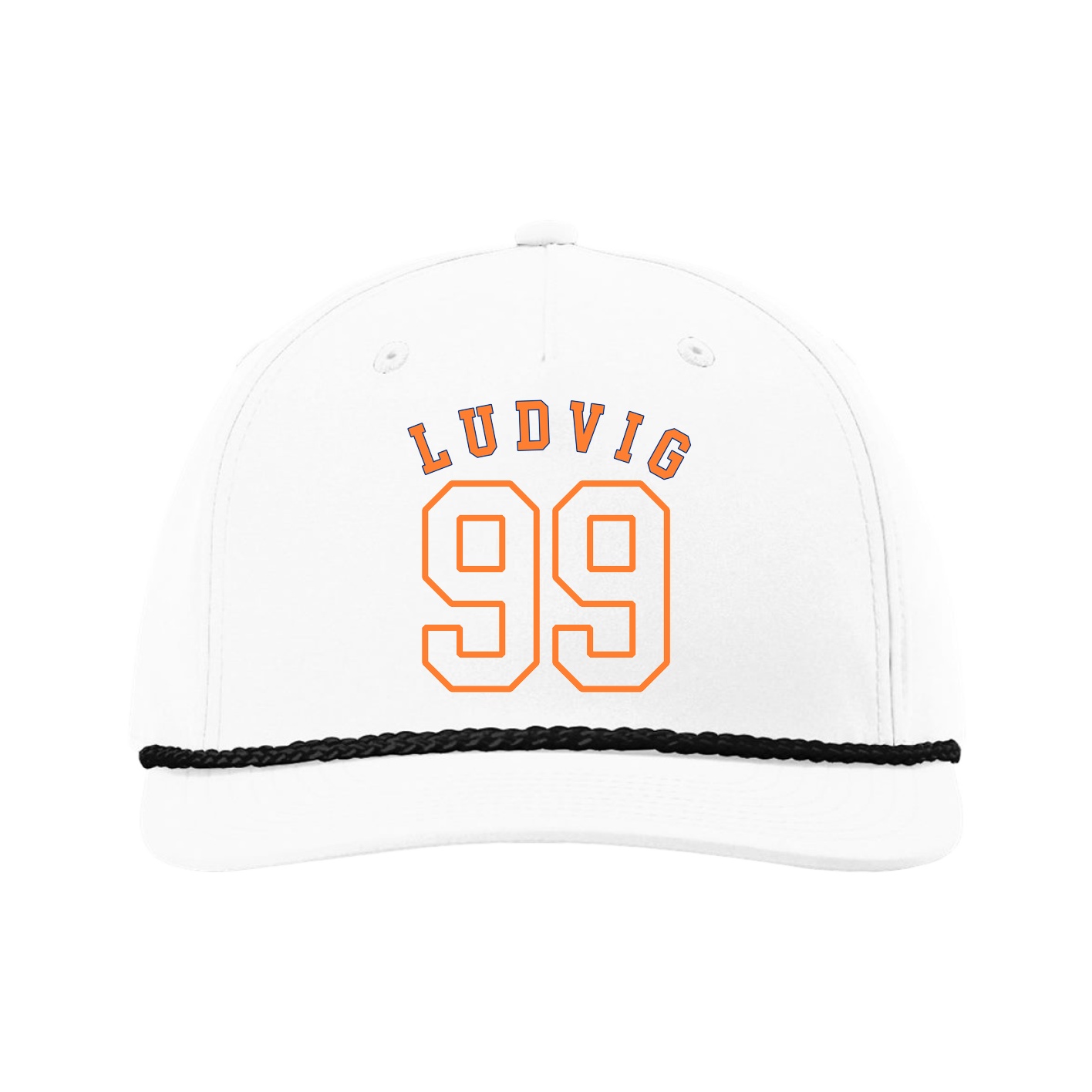 Five-Panel Classic Rope Cap — Shirsey Arch in White
