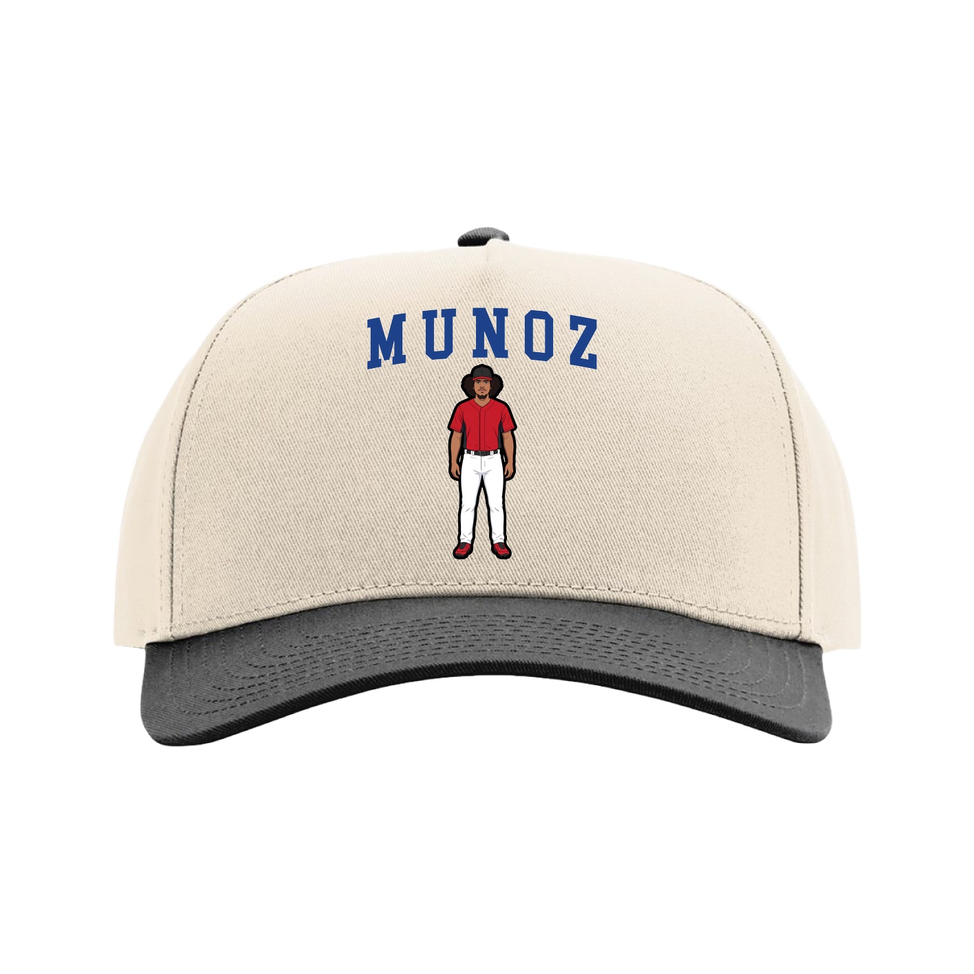 Full Fabric Five-Panel Champ Cap — Shirsey in Cream/Black