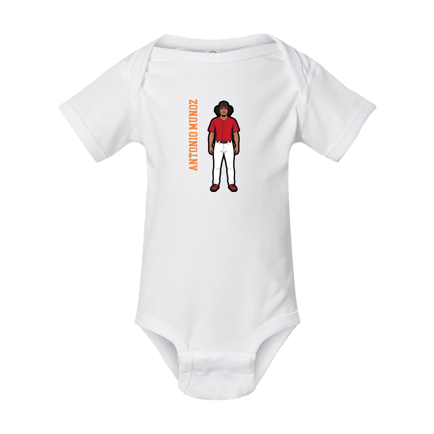 Baby Onesie — Name Vertical in White