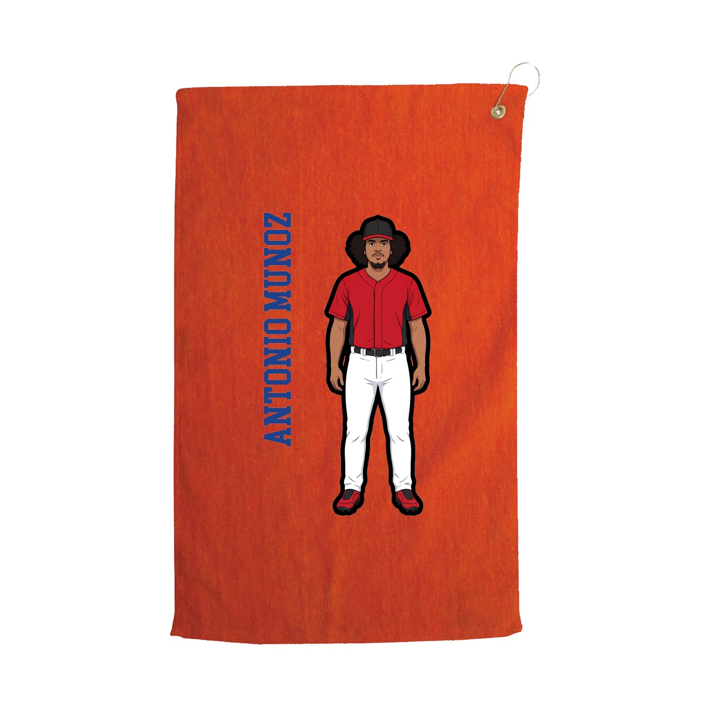Golf Towel — Name Vertical in Orange