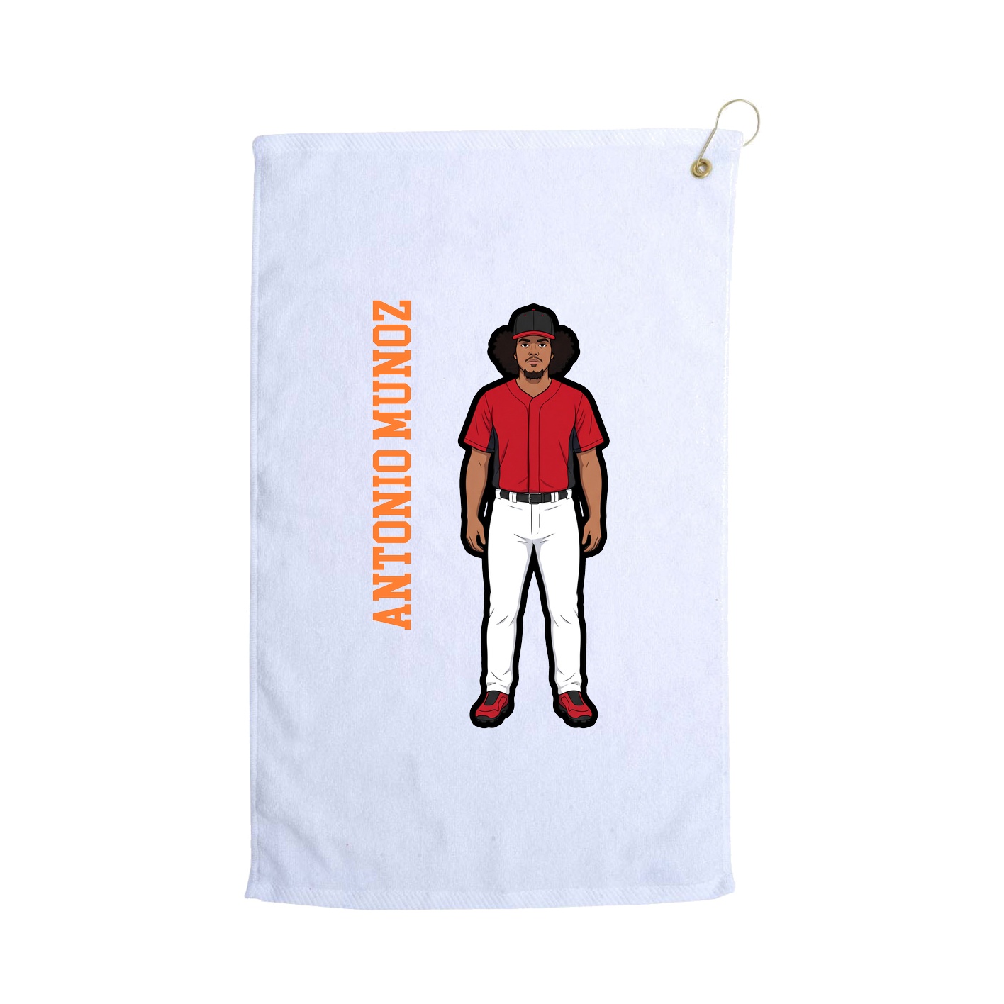 Golf Towel — Name Vertical in White