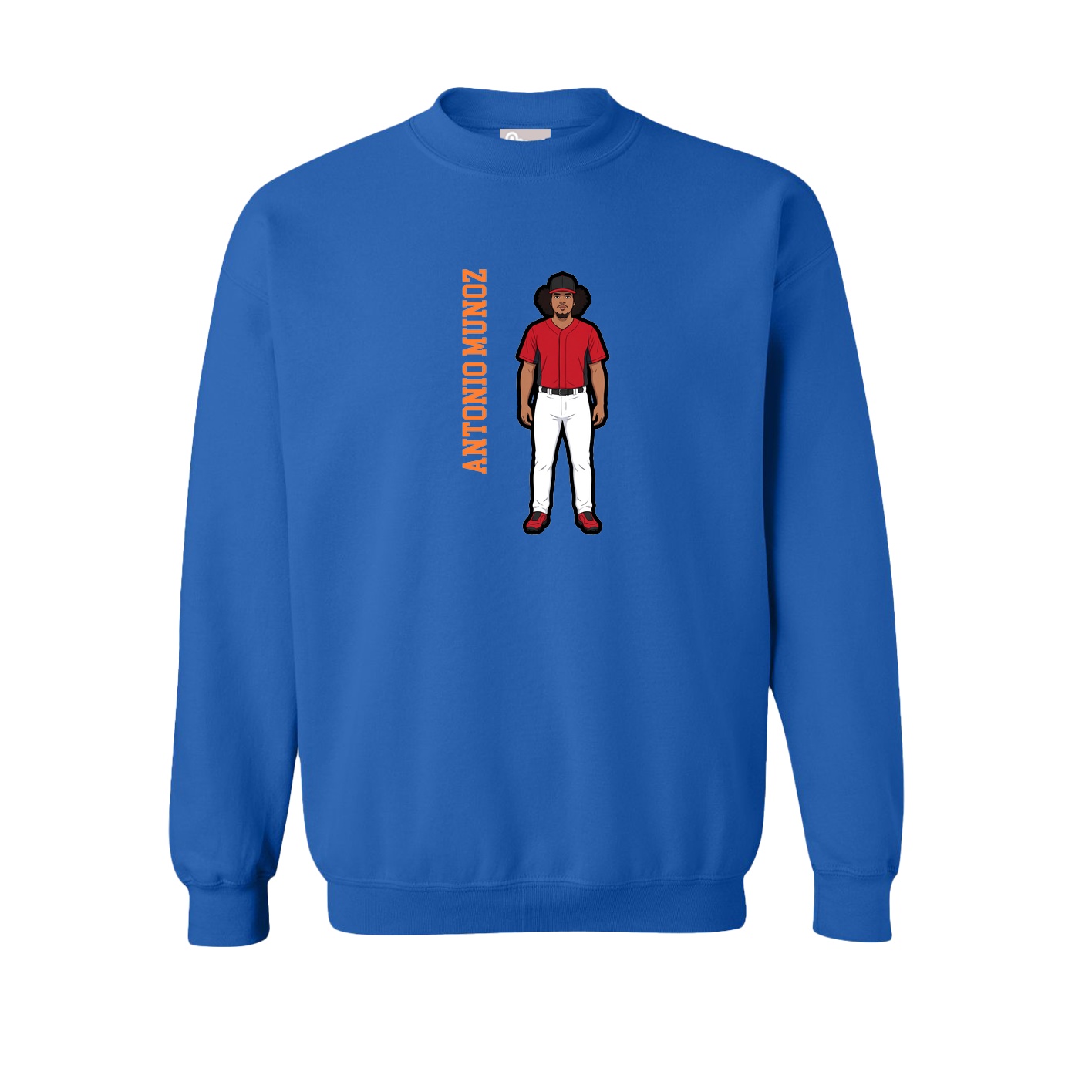 Fleece Crew — Name Vertical in Royal