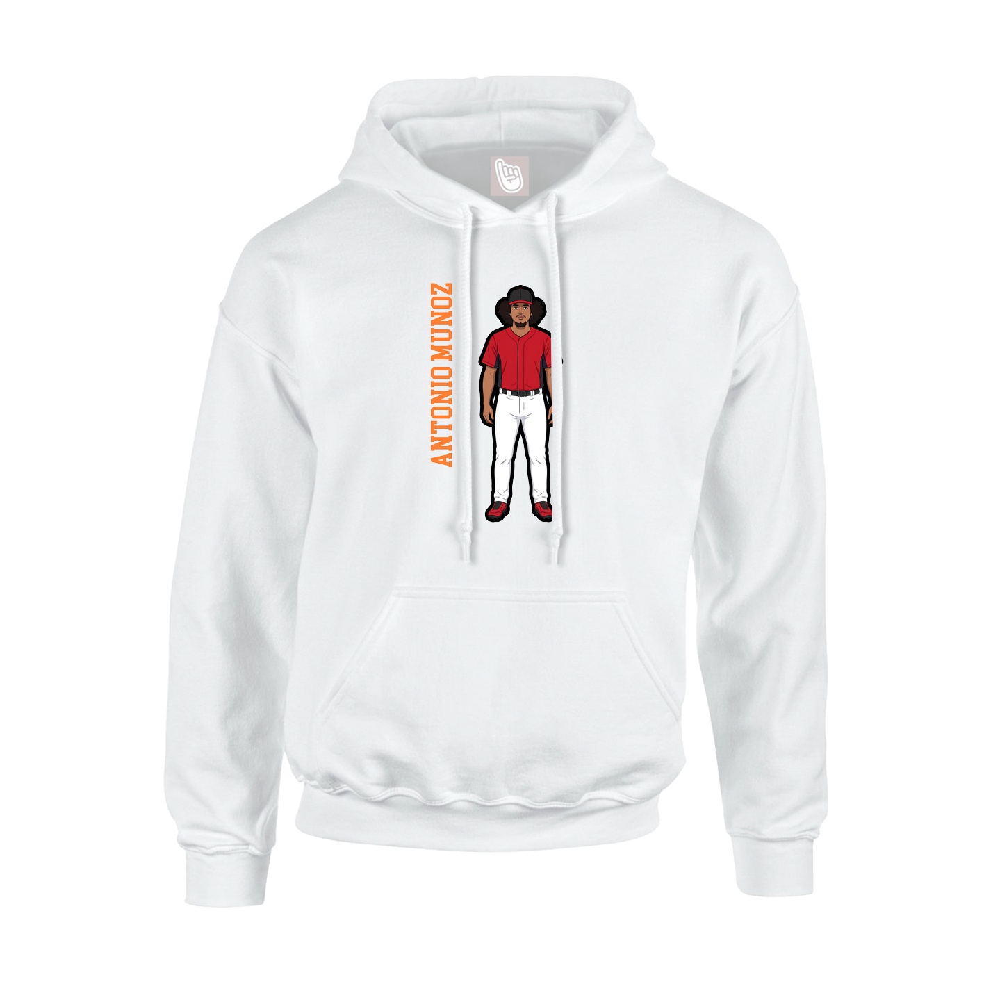 Youth Hoodie — Name Vertical in White